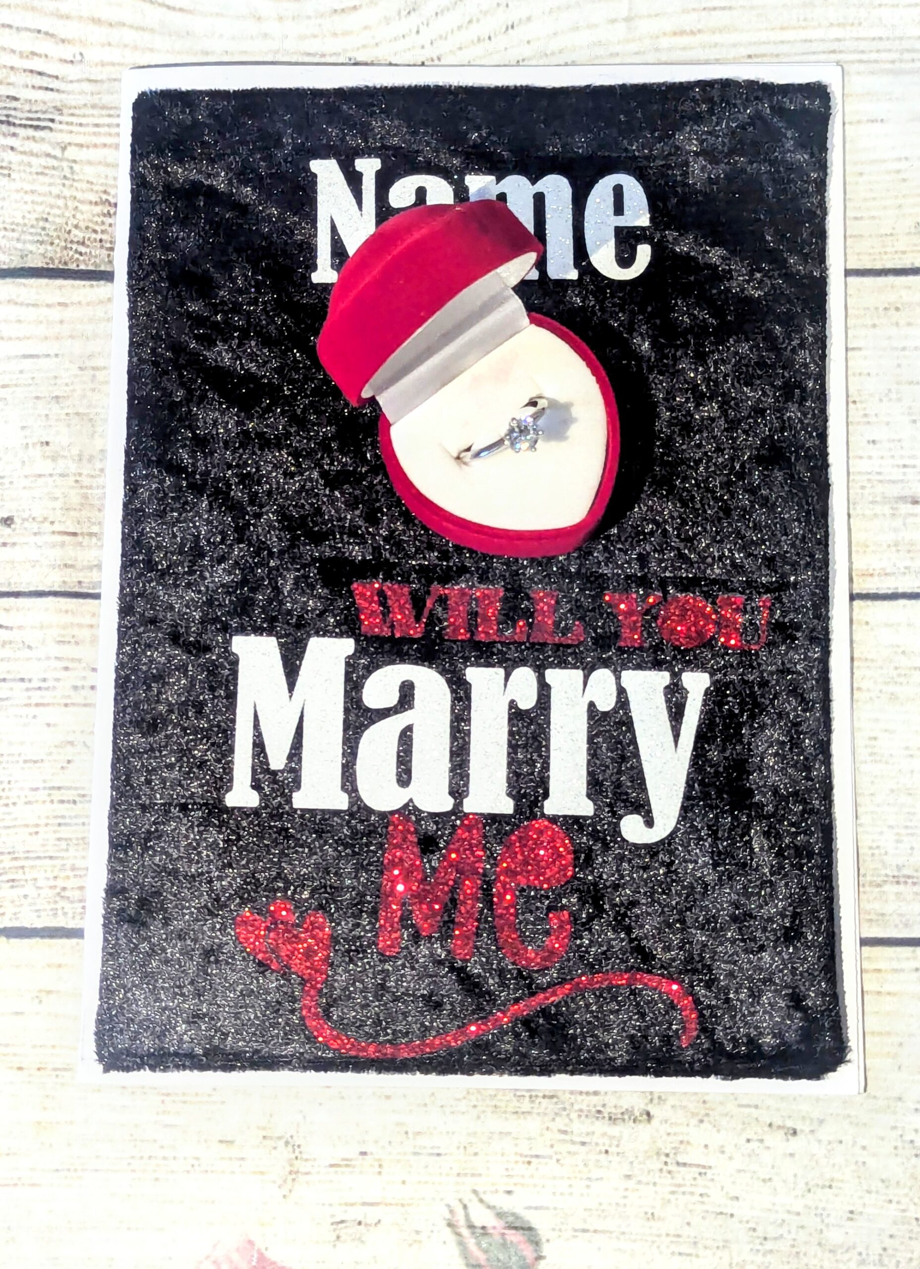 Will You Marry Me Personalised Valentine’s Day Card Proposal card with Ring Box
