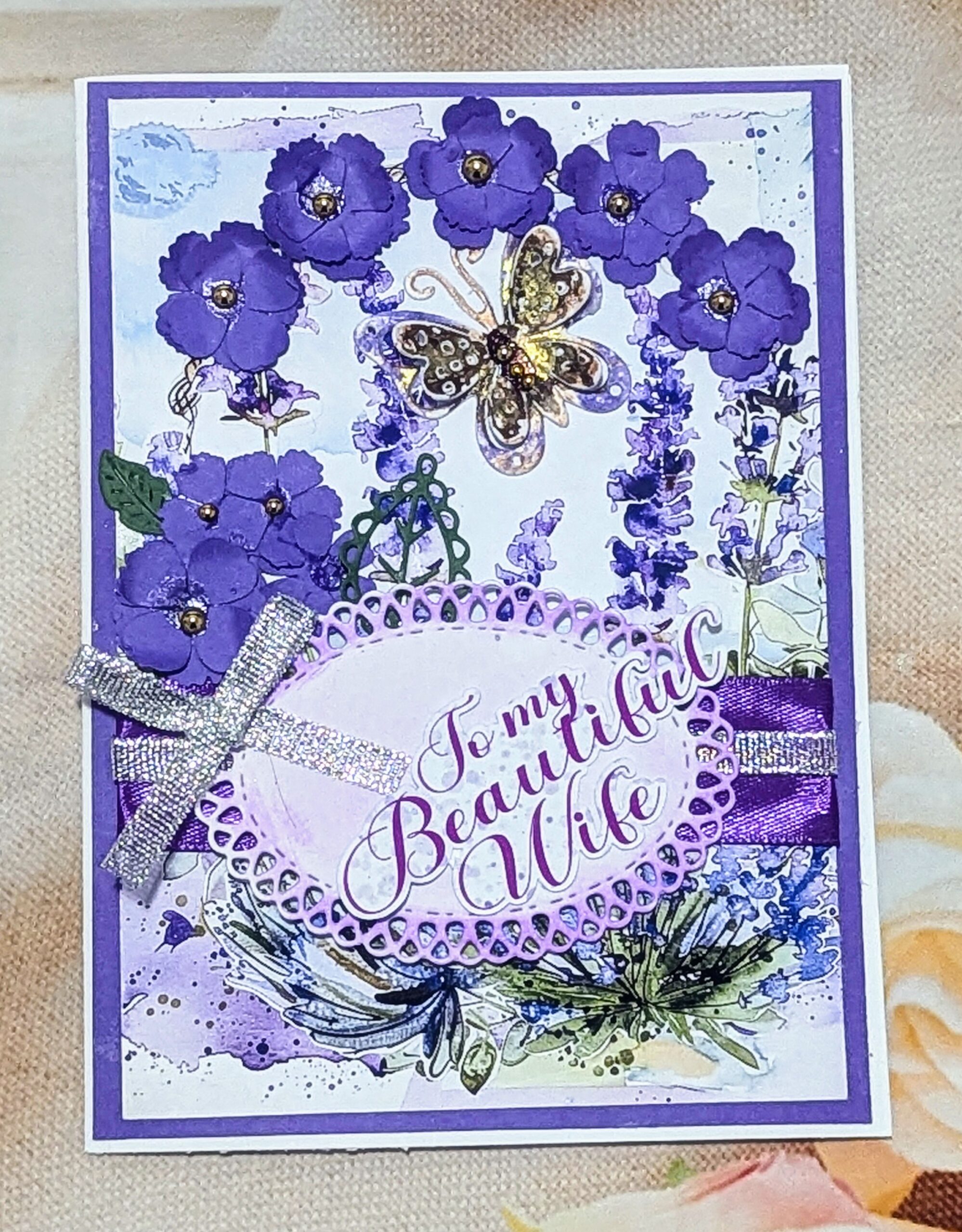 Handmade Personalised Anniversary or Birthday Card for Wife with a box - Image 22