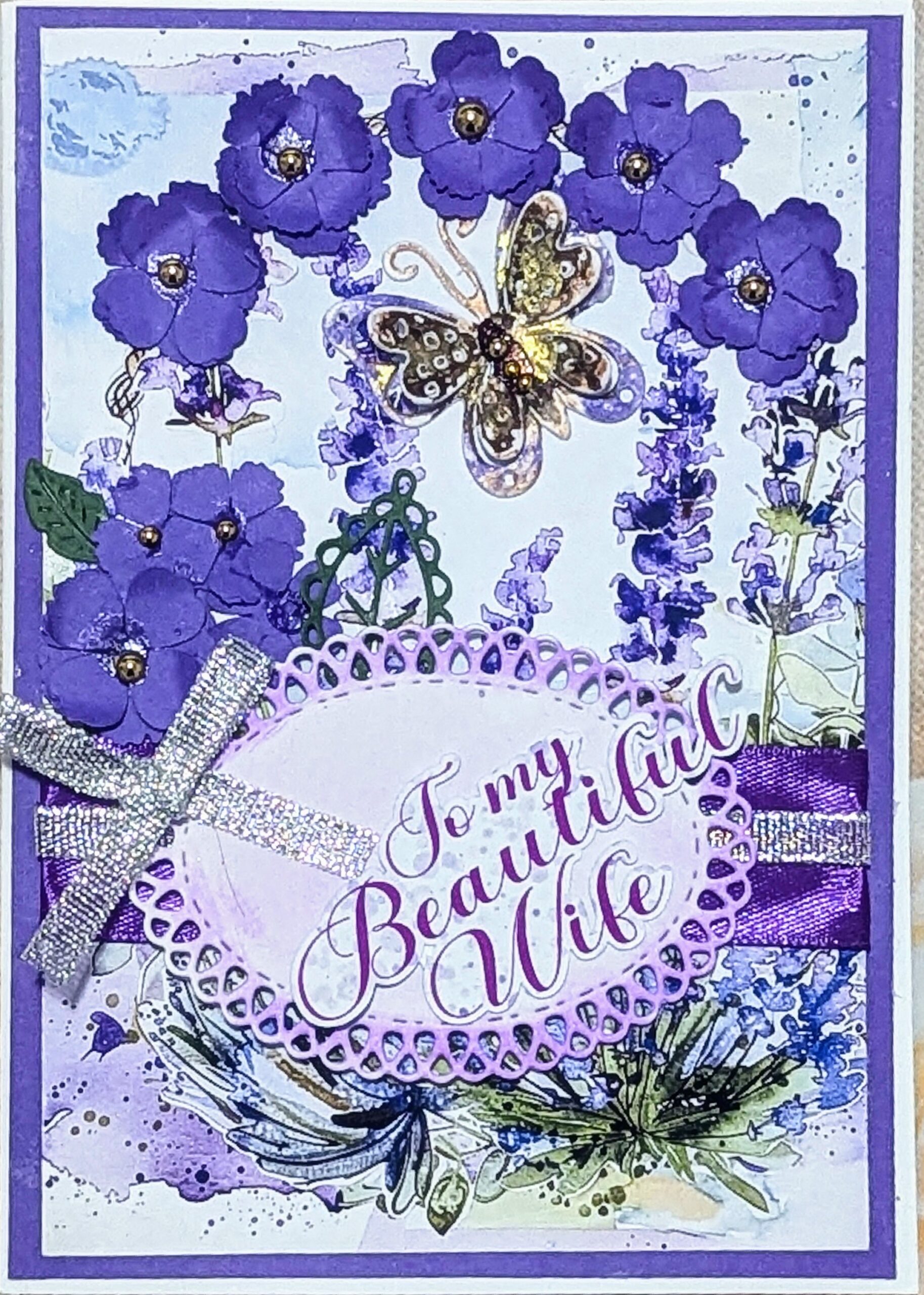 Handmade Personalised Anniversary or Birthday Card for Wife with a box - Image 3