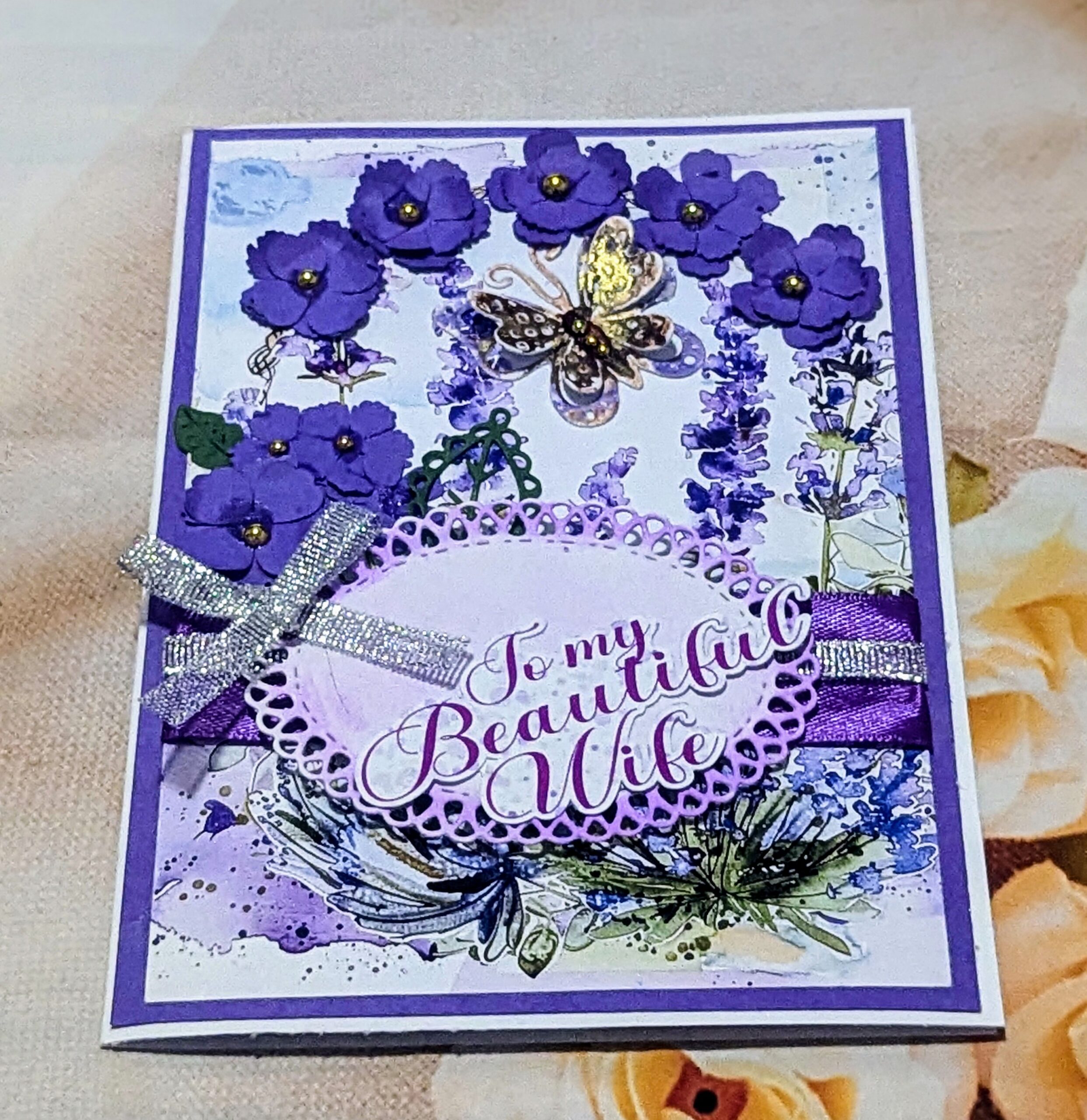Handmade Personalised Anniversary or Birthday Card for Wife with a box - Image 25