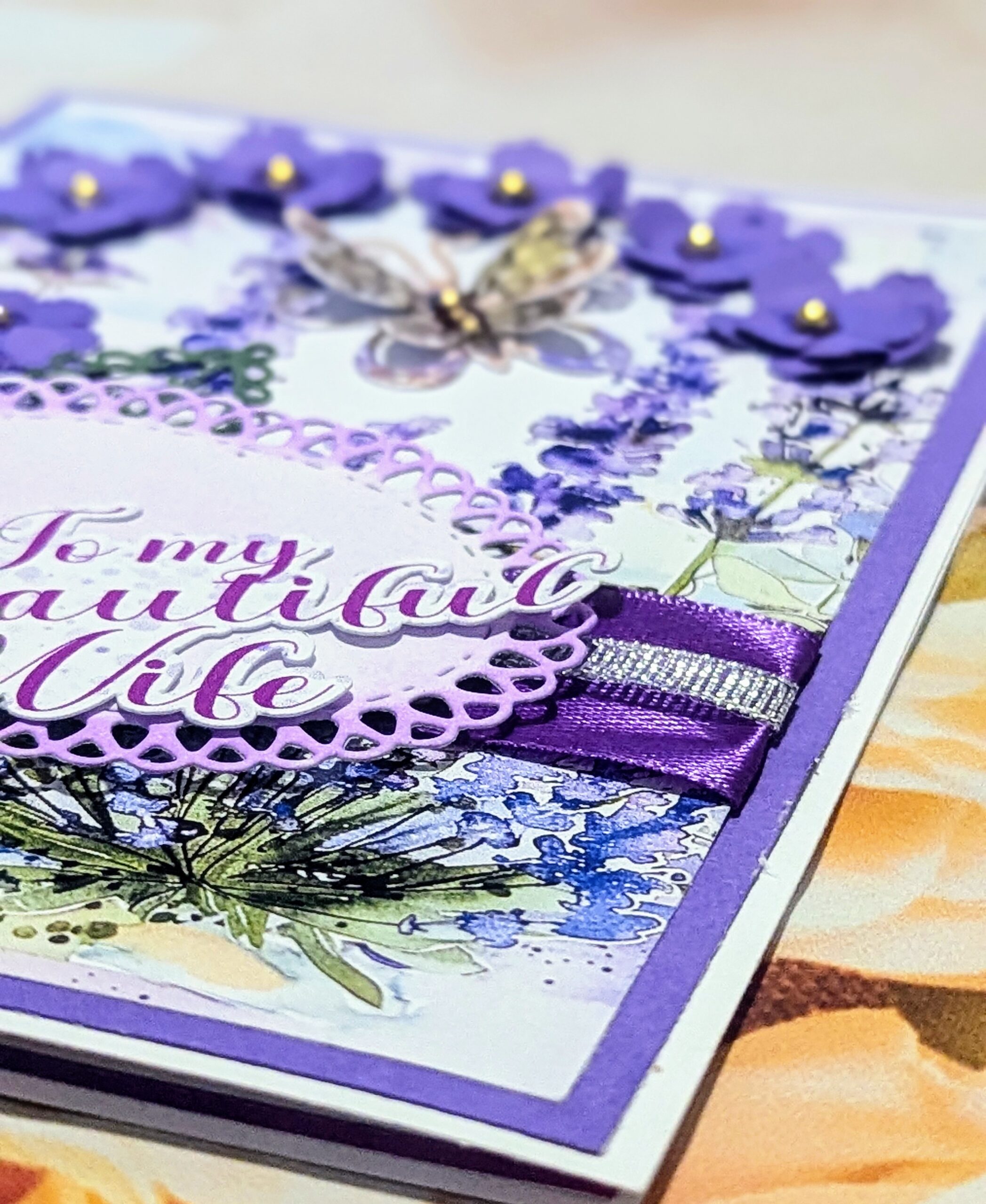 Handmade Personalised Anniversary or Birthday Card for Wife with a box - Image 5