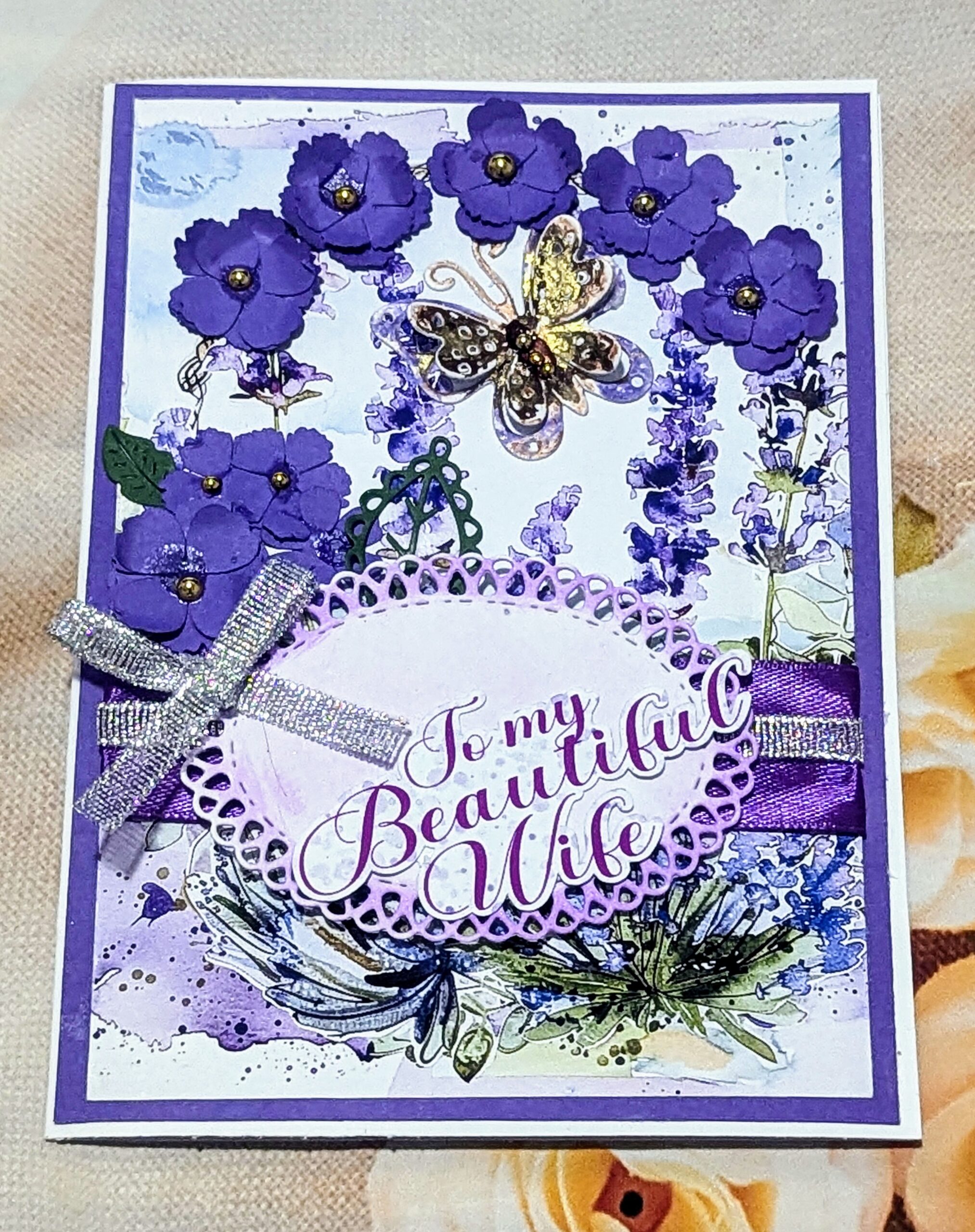 Handmade Personalised Anniversary or Birthday Card for Wife with a box - Image 26