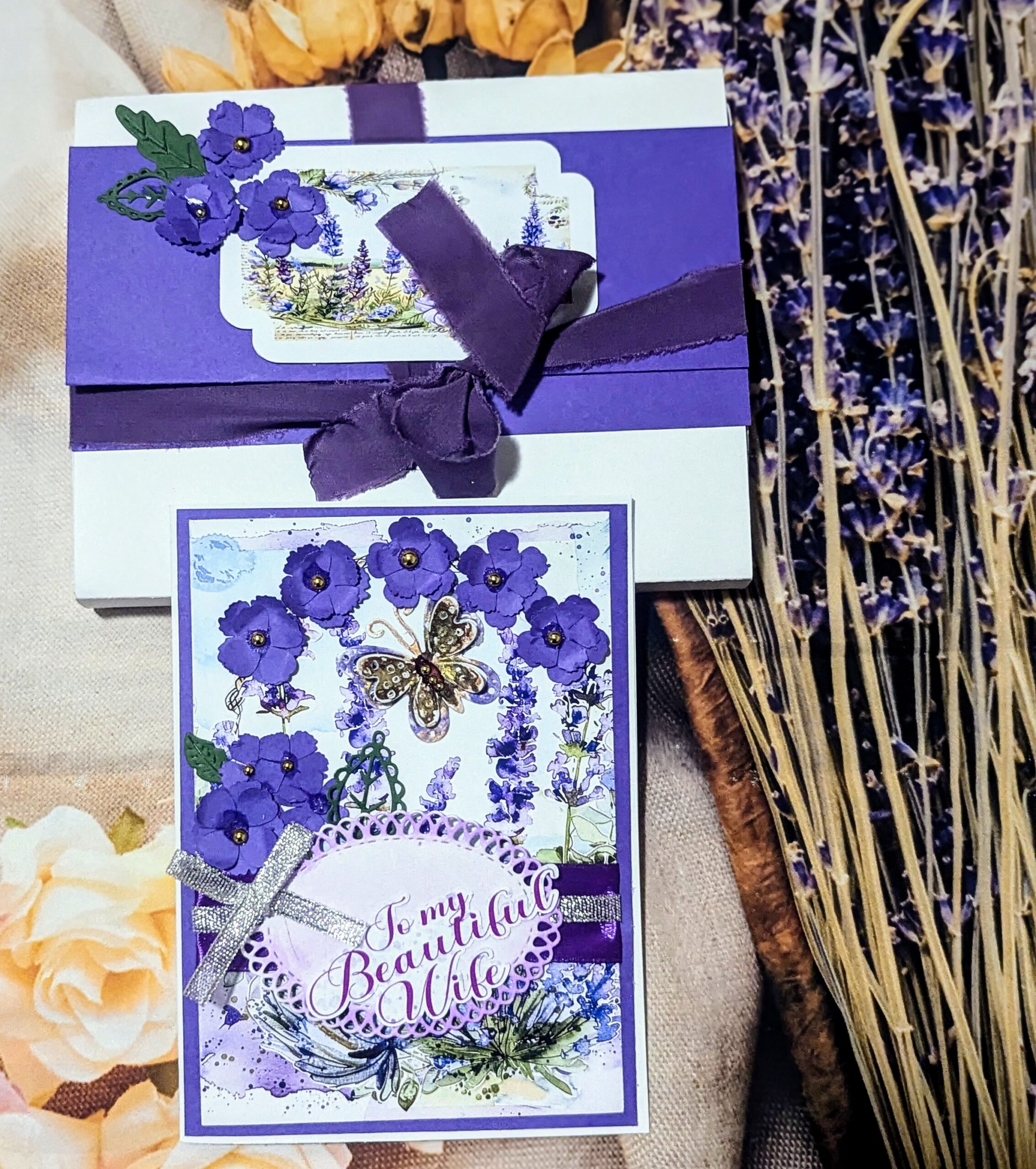 lavender card to my beautiful wife