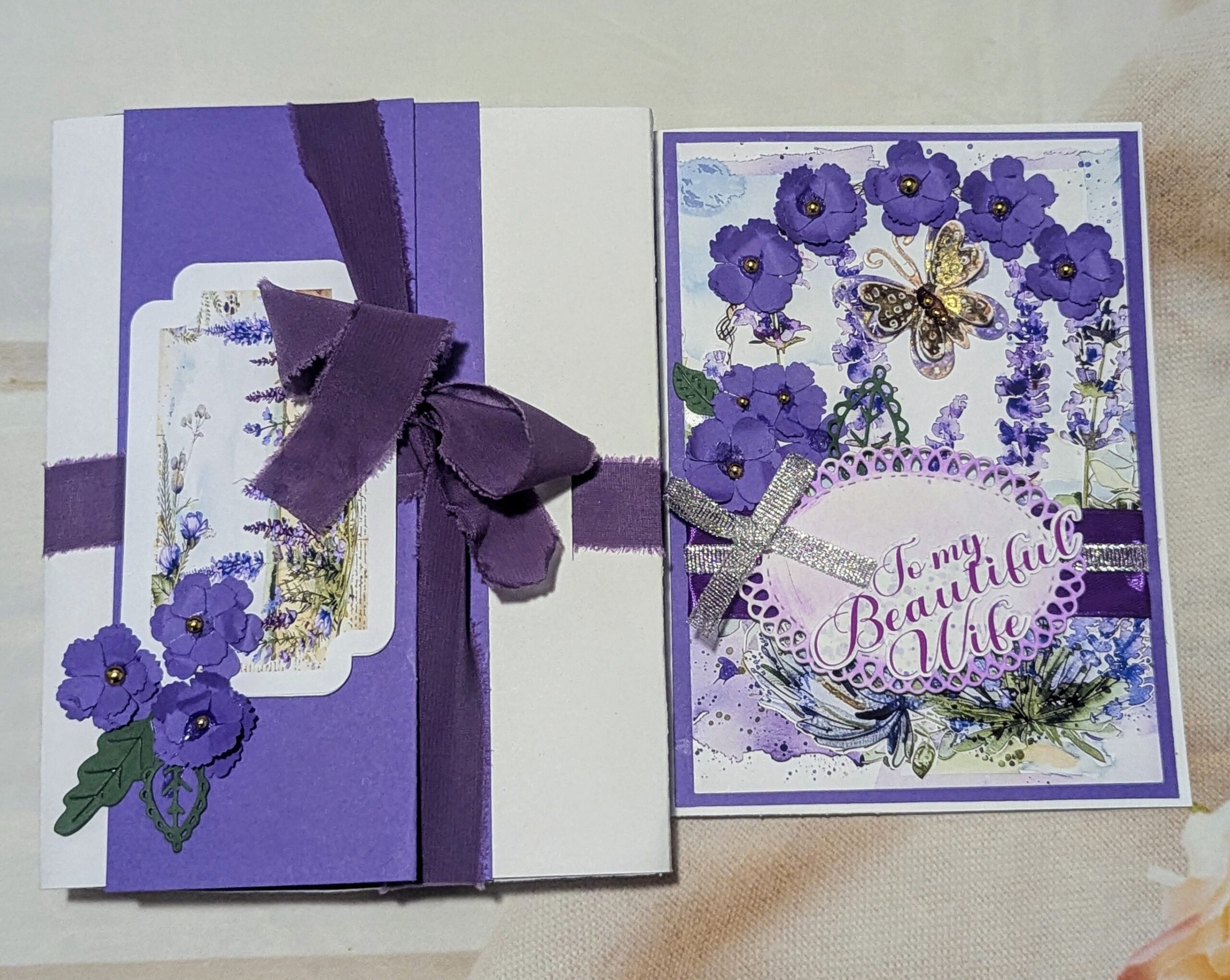 Handmade Personalised Anniversary or Birthday Card for Wife with a box - Image 8