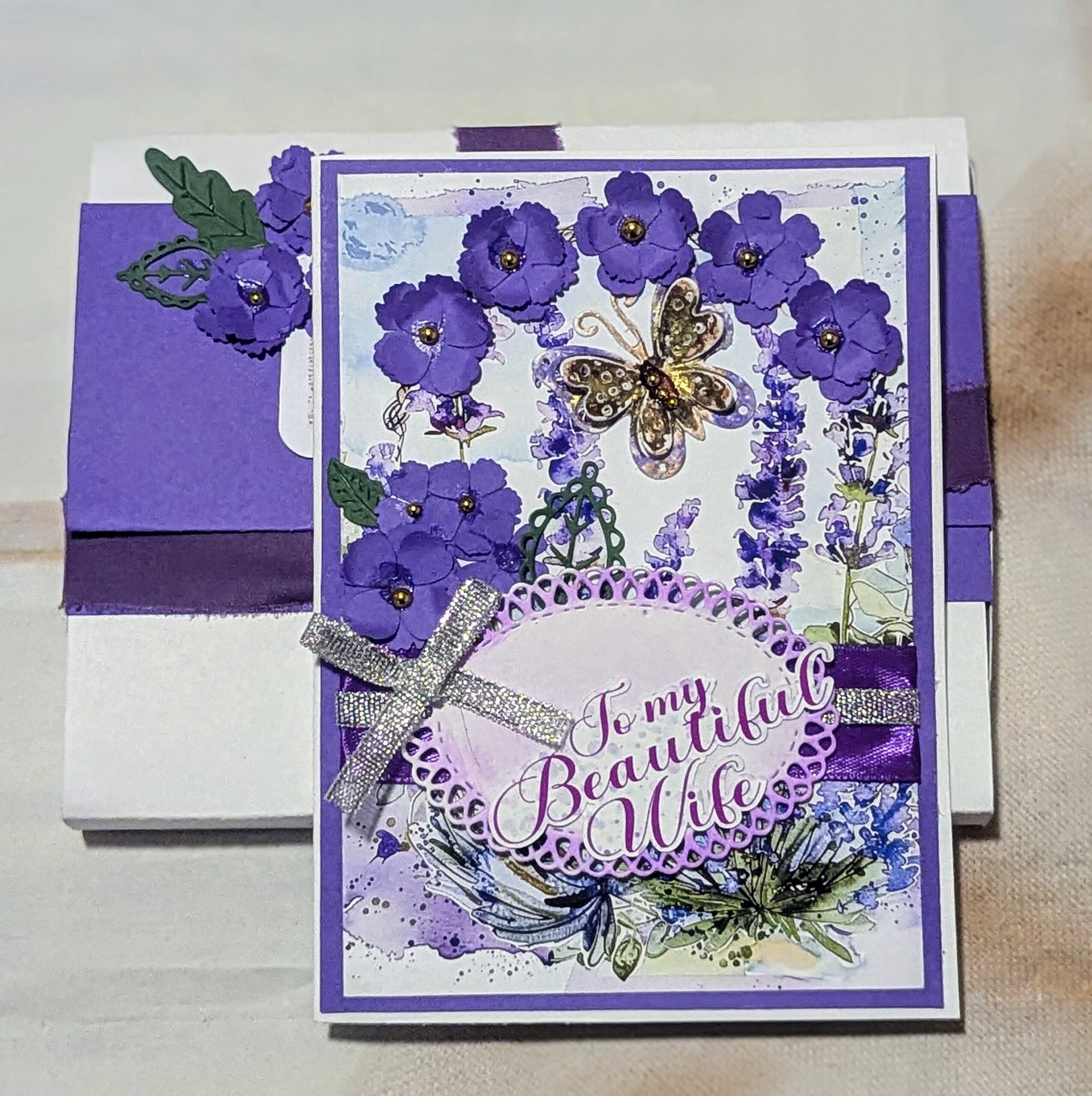 Handmade Personalised Anniversary or Birthday Card for Wife with a box - Image 9