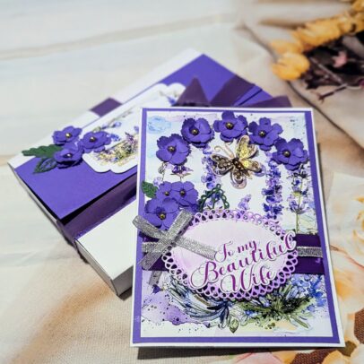 lavender card to my beautiful wife
