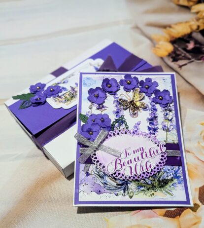 lavender card to my beautiful wife
