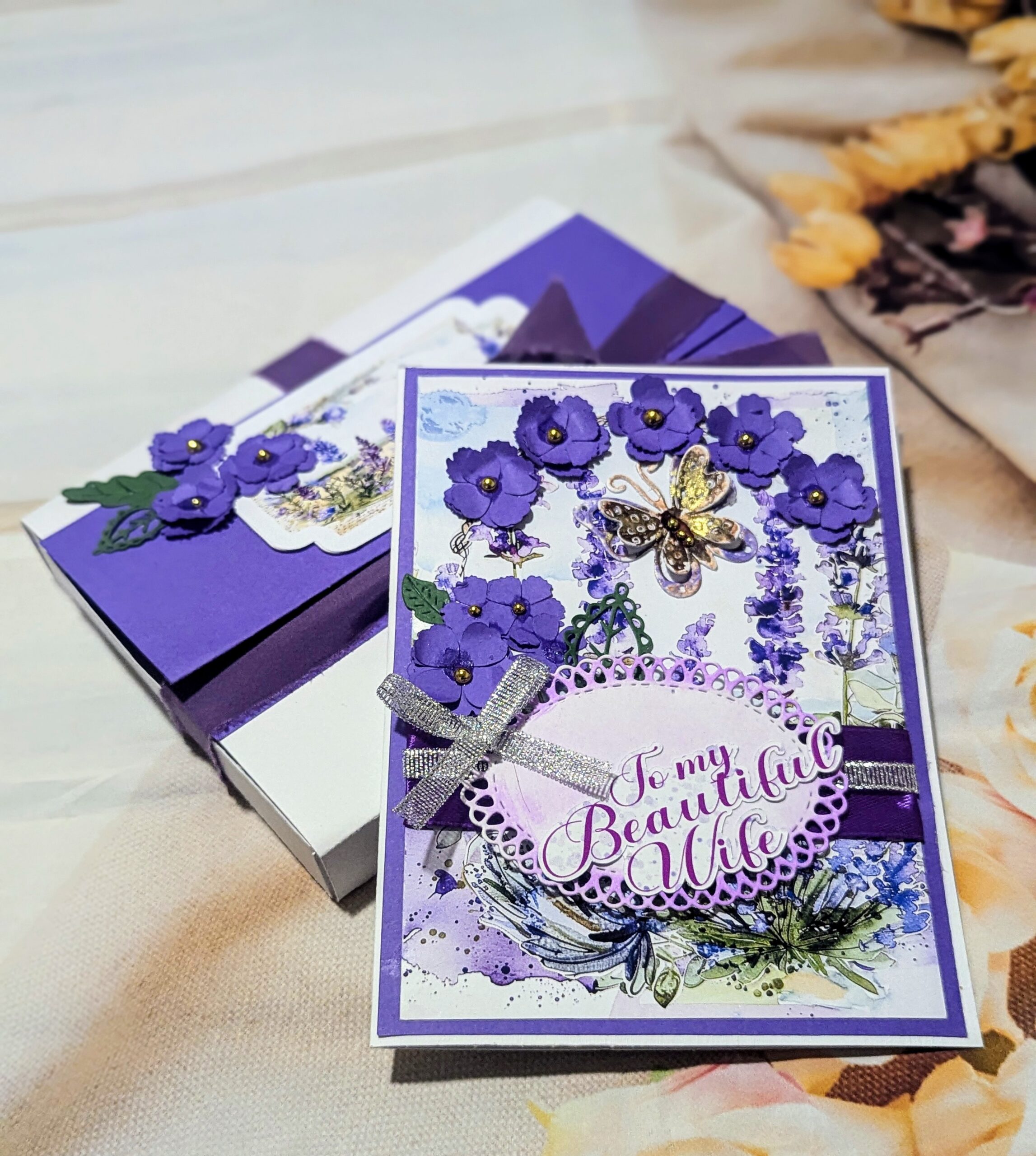 lavender card to my beautiful wife