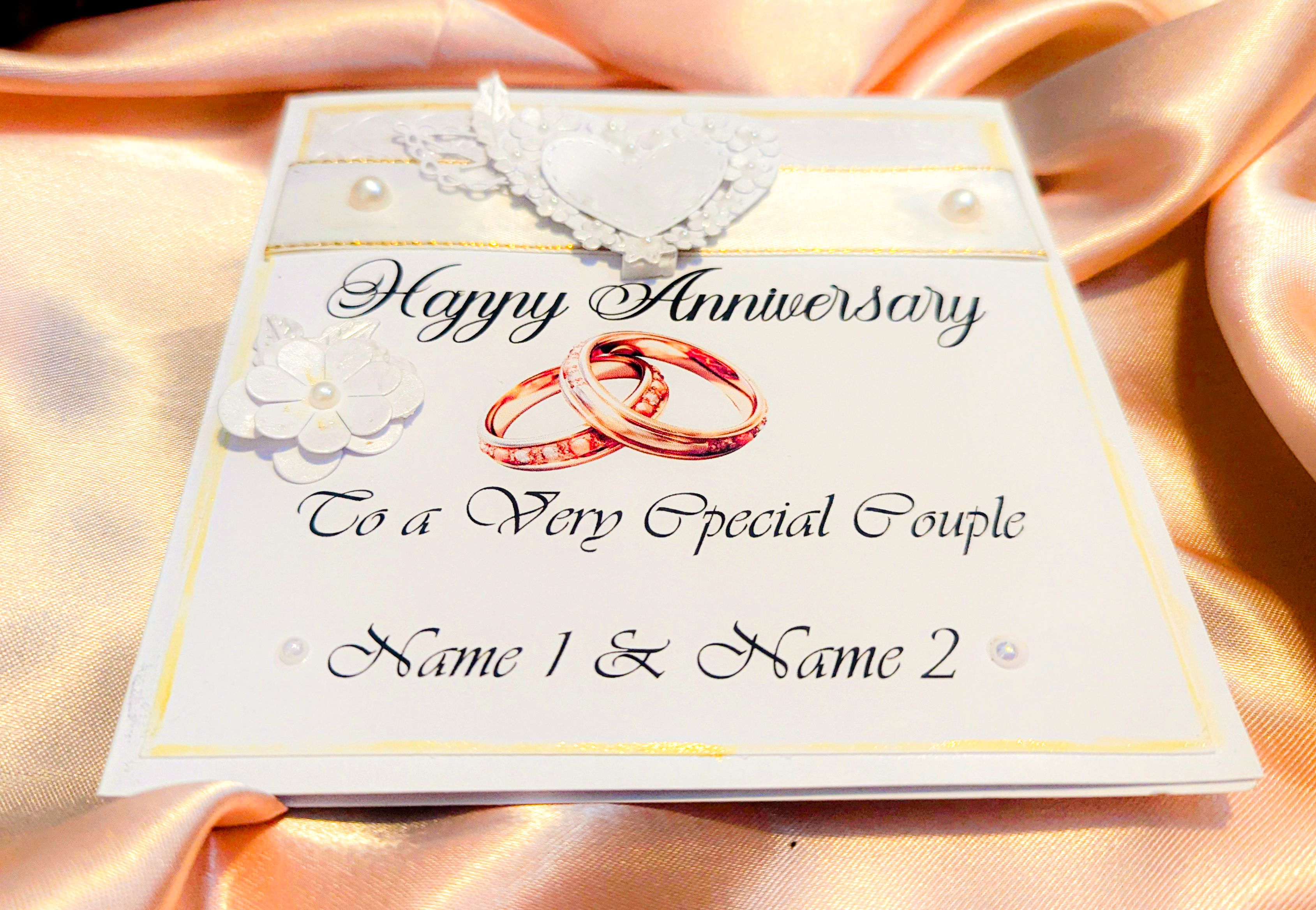 Personalised Wedding Anniversary Card for a special couple Handmade ...