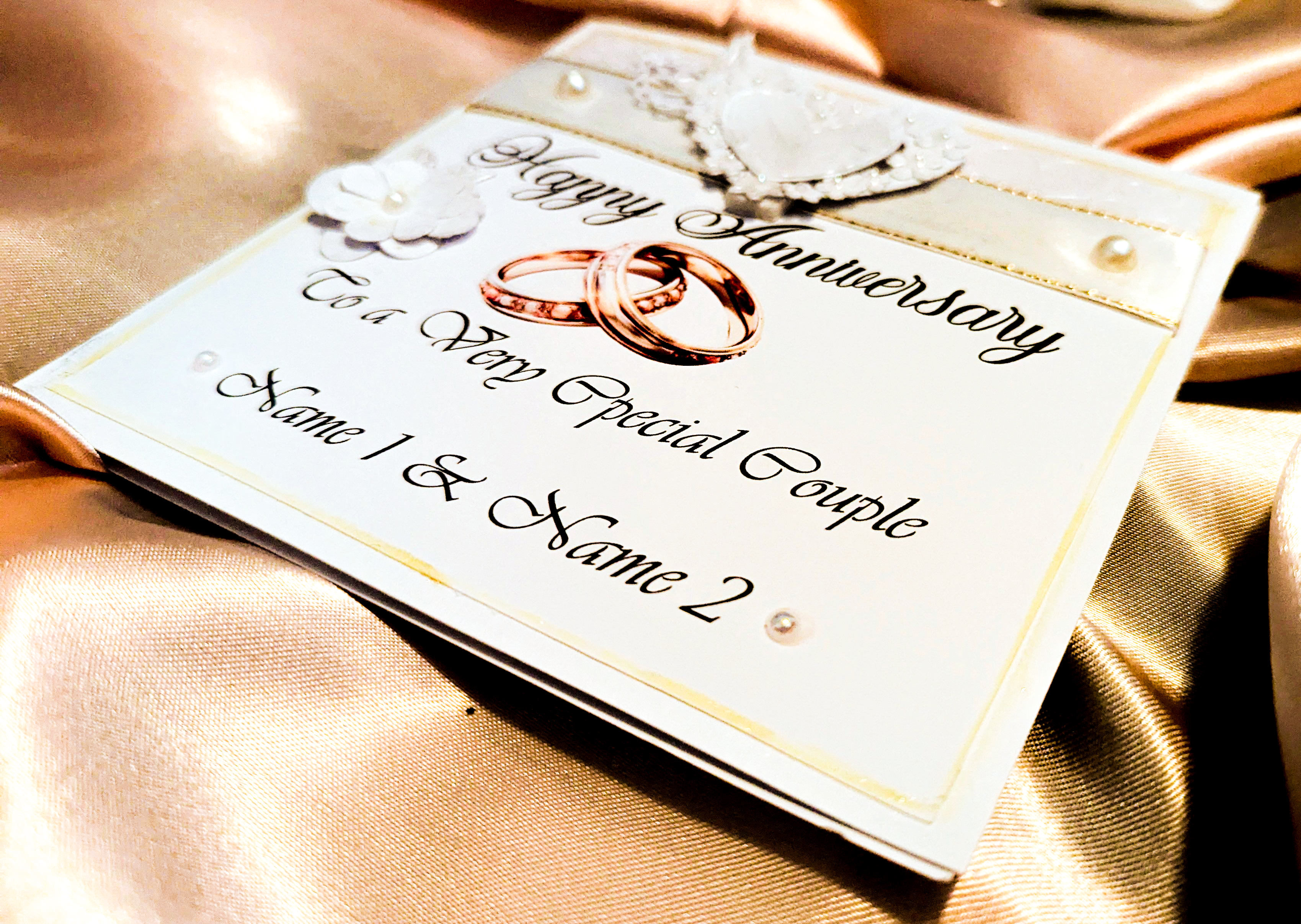 Personalised Wedding Anniversary Card for a special couple Handmade ...