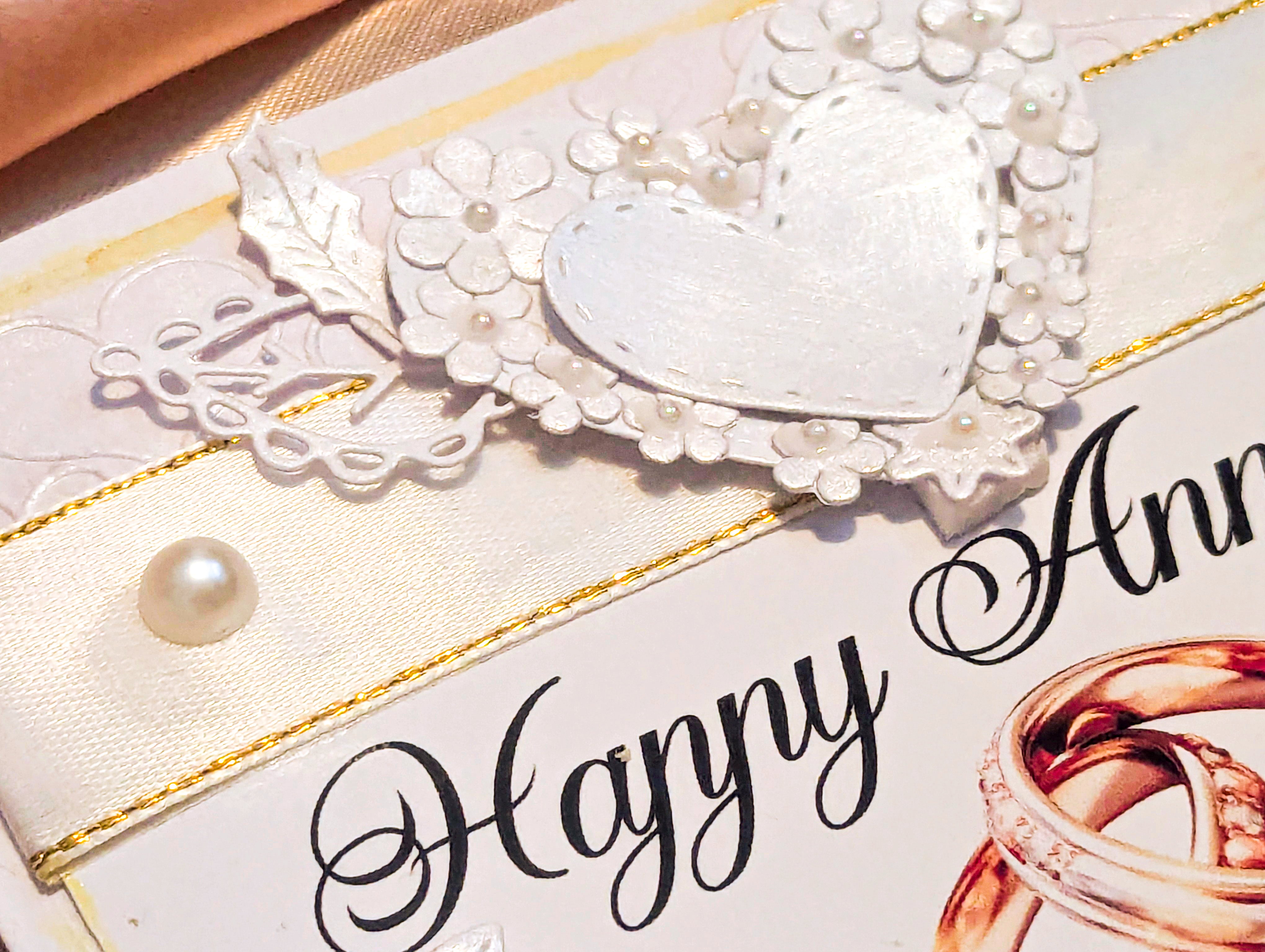 Personalised Wedding Anniversary Card for a special couple Handmade - Image 8