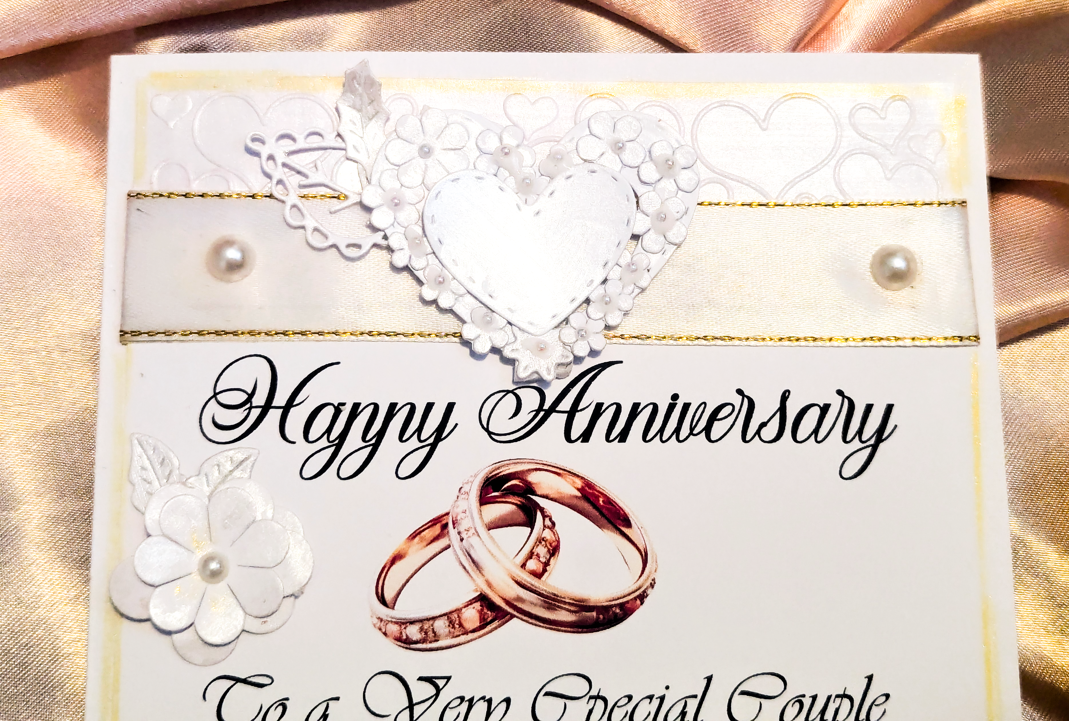 Personalised Wedding Anniversary Card for a special couple Handmade - Image 9