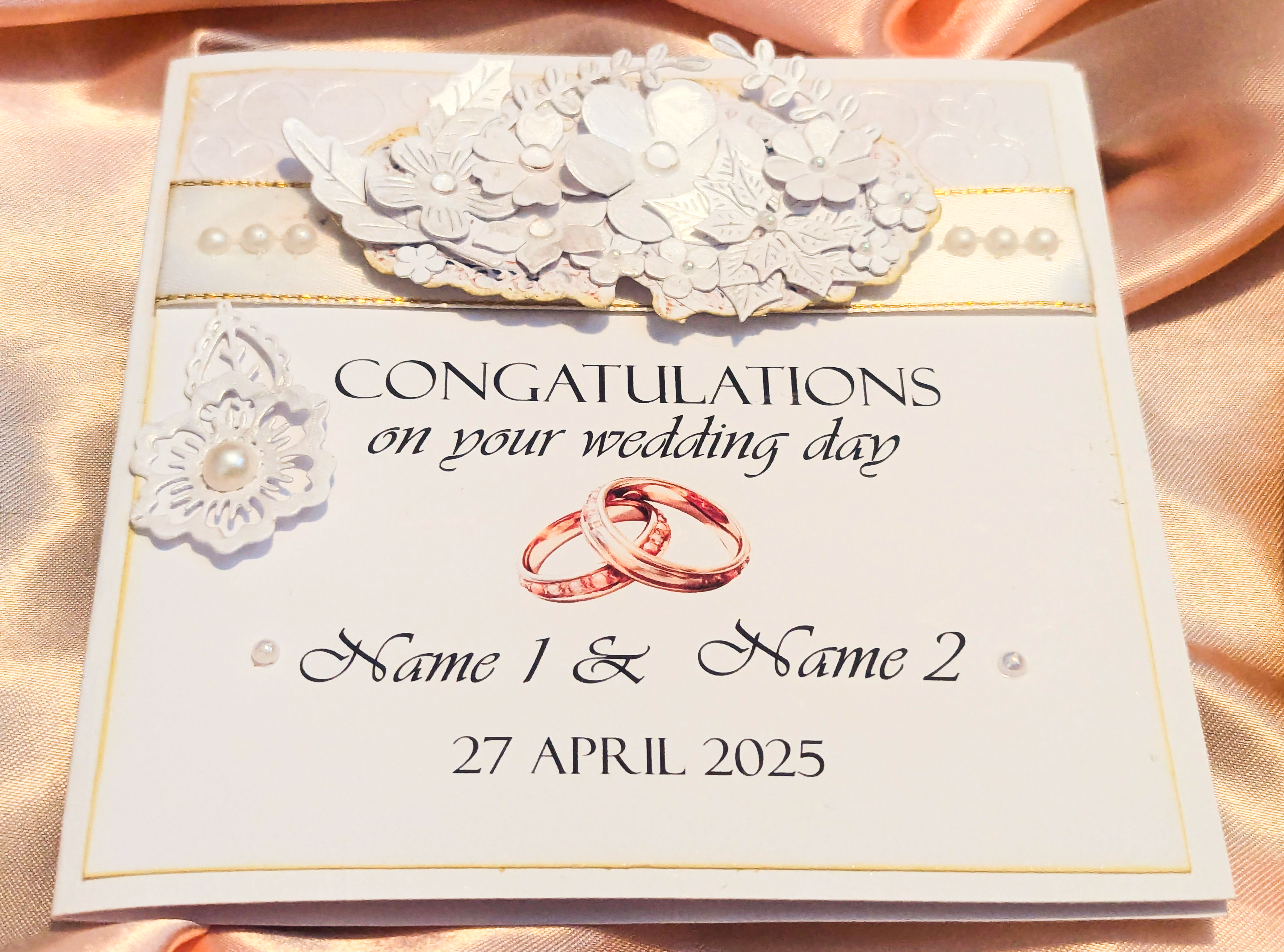 Personalised Wedding Day Card Congratulations Bride Groom Anniversary Engagement - Image 2