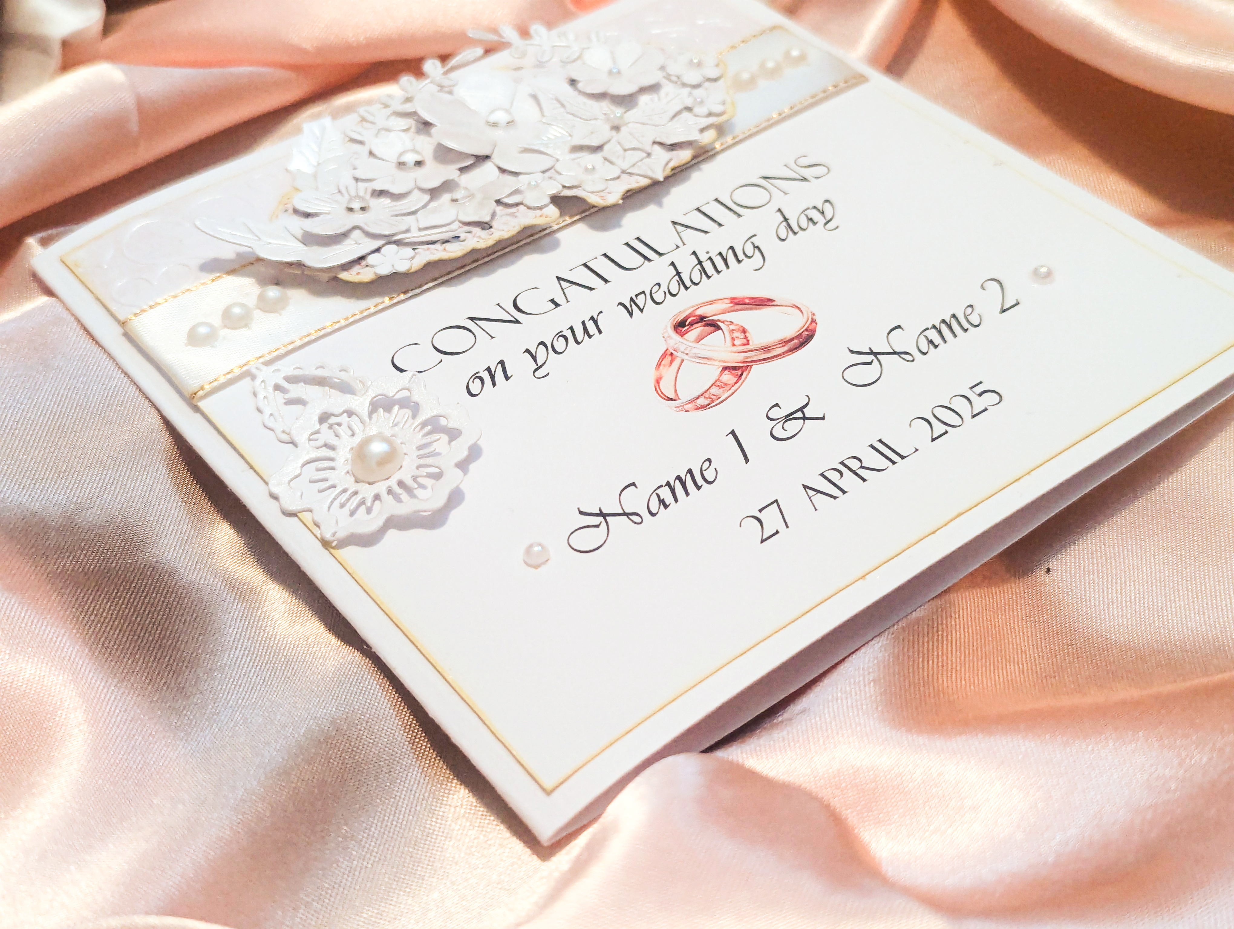 Personalised Wedding Day Card Congratulations Bride Groom Anniversary Engagement - Image 3