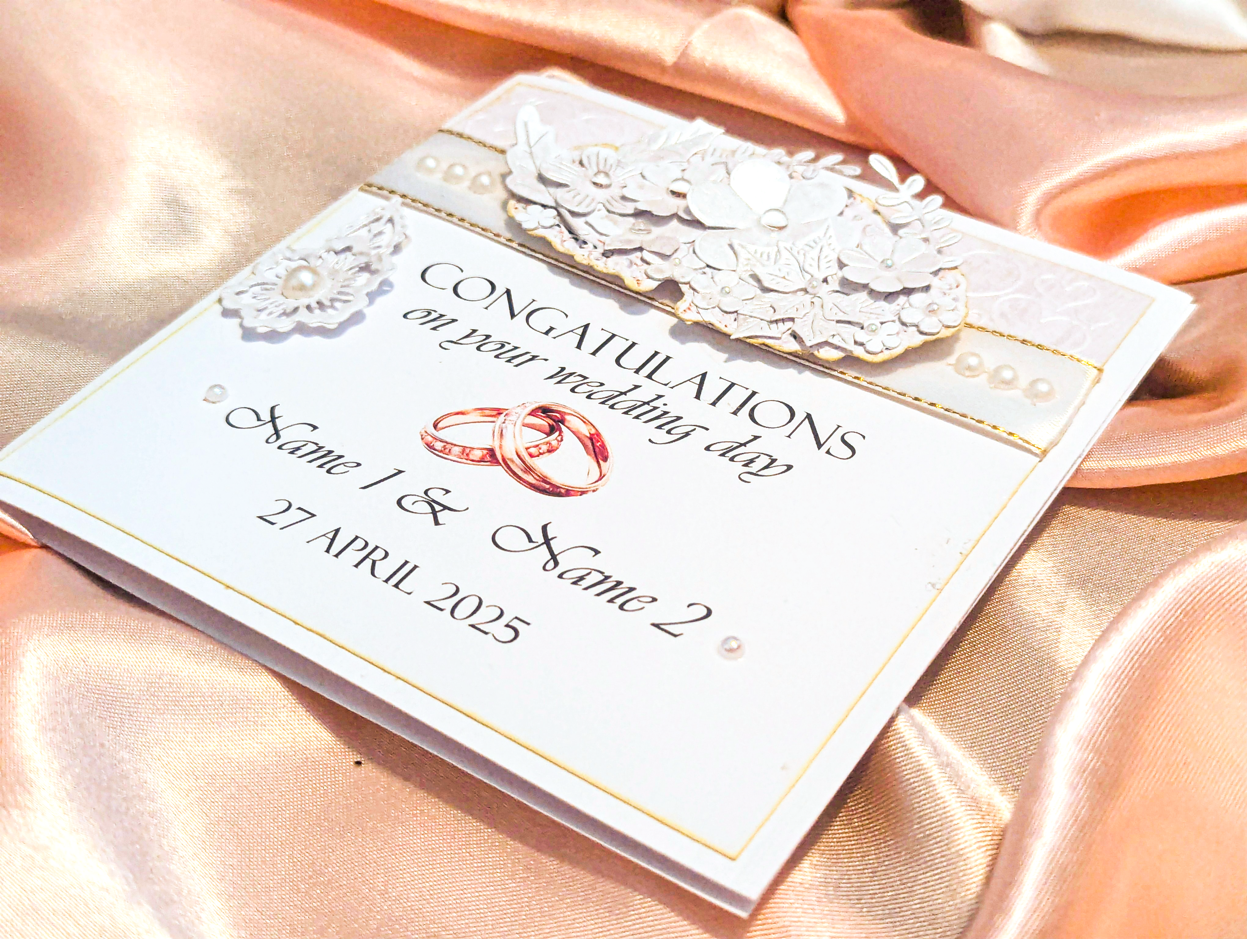 Personalised Wedding Day Card Congratulations Bride Groom Anniversary Engagement - Image 4