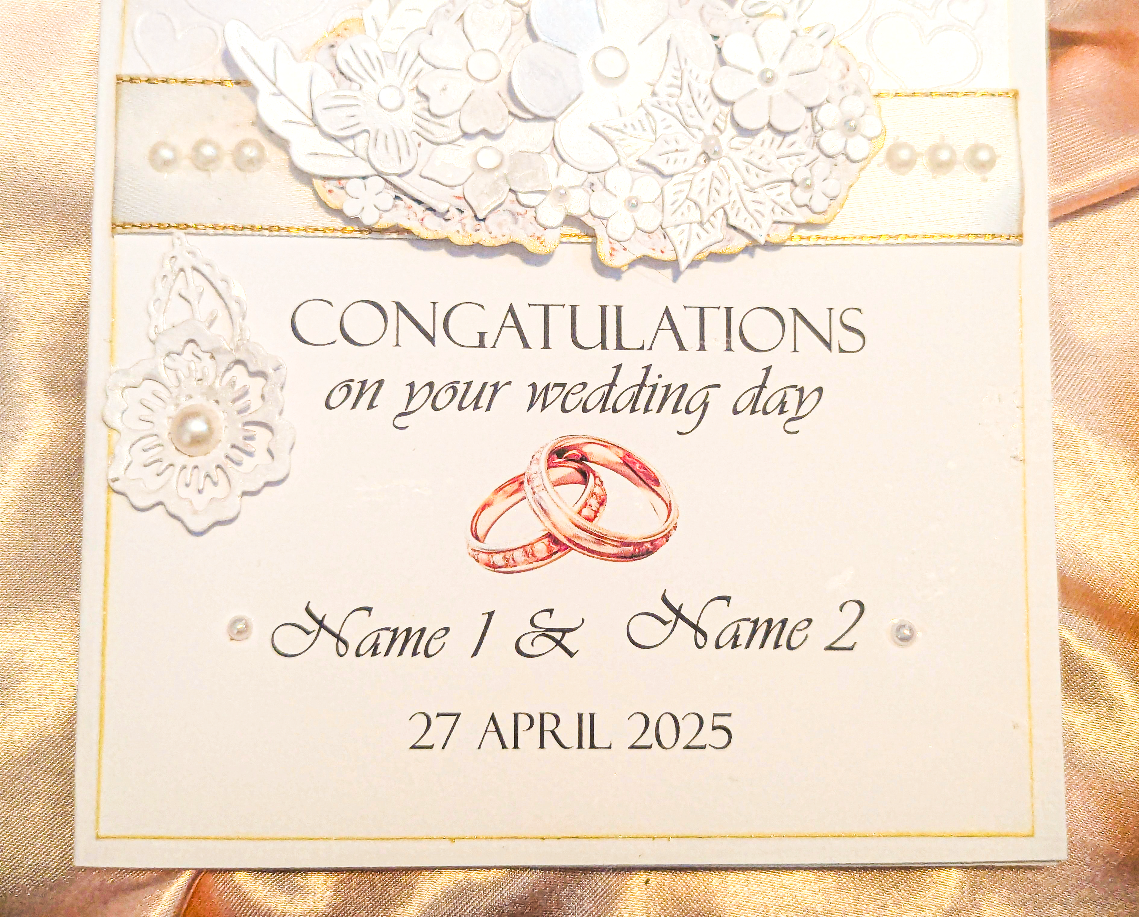 Personalised Wedding Day Card Congratulations Bride Groom Anniversary Engagement - Image 5