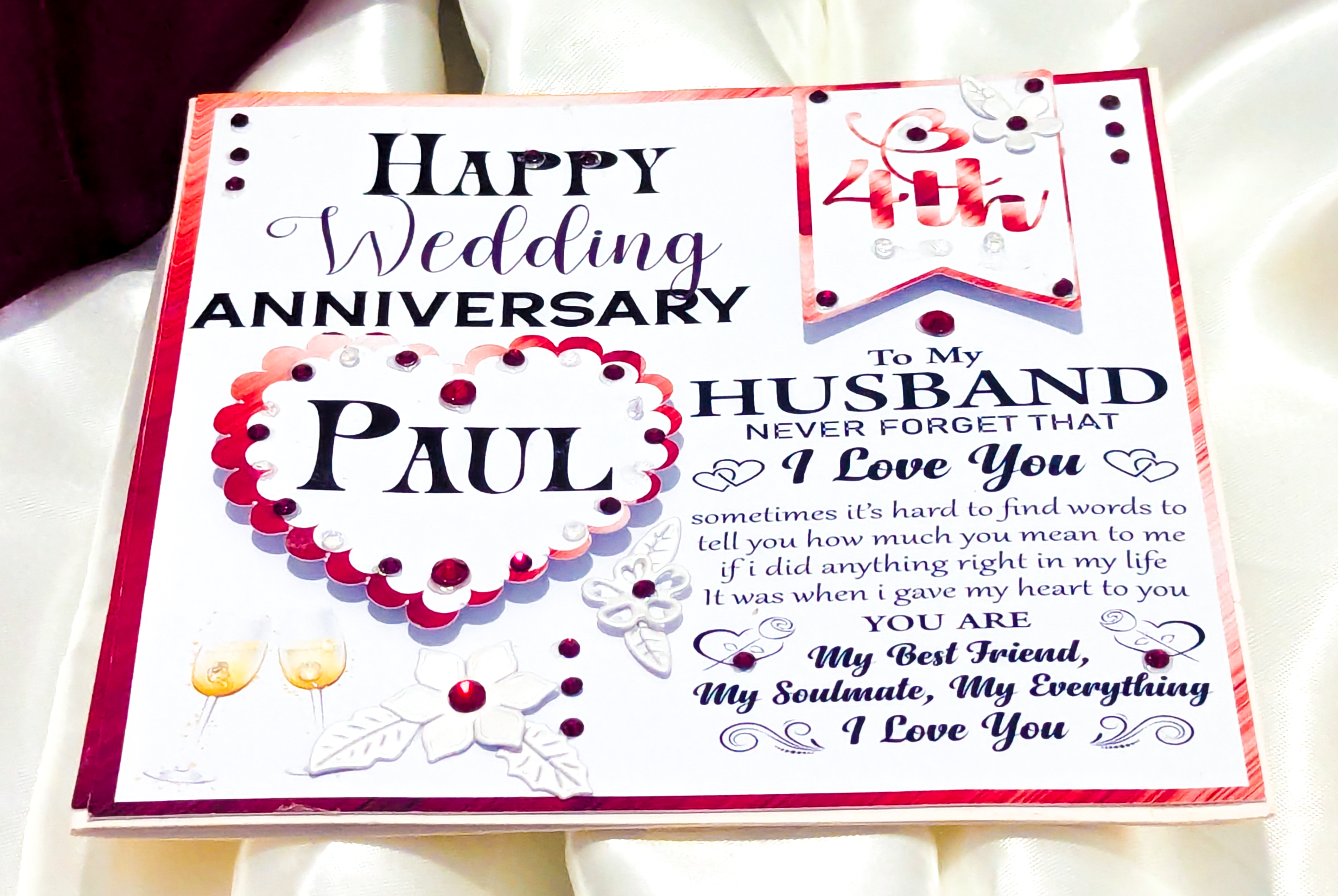 Personalised Wedding Anniversary Card Husband