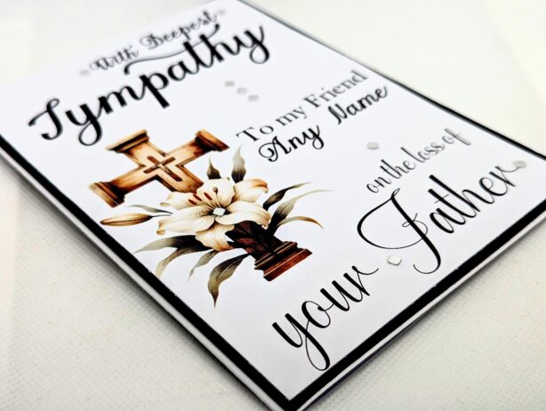 Sympathy Card– Religious Cross and Lily Design