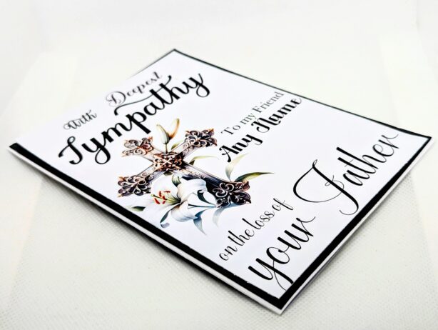 Sympathy Card Cross and Lilies