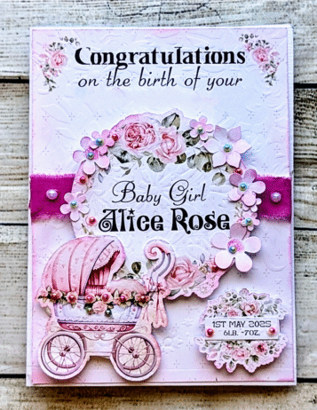Personalised New Baby Card - Congratulations - Newborn Baby Girl Card Handmade