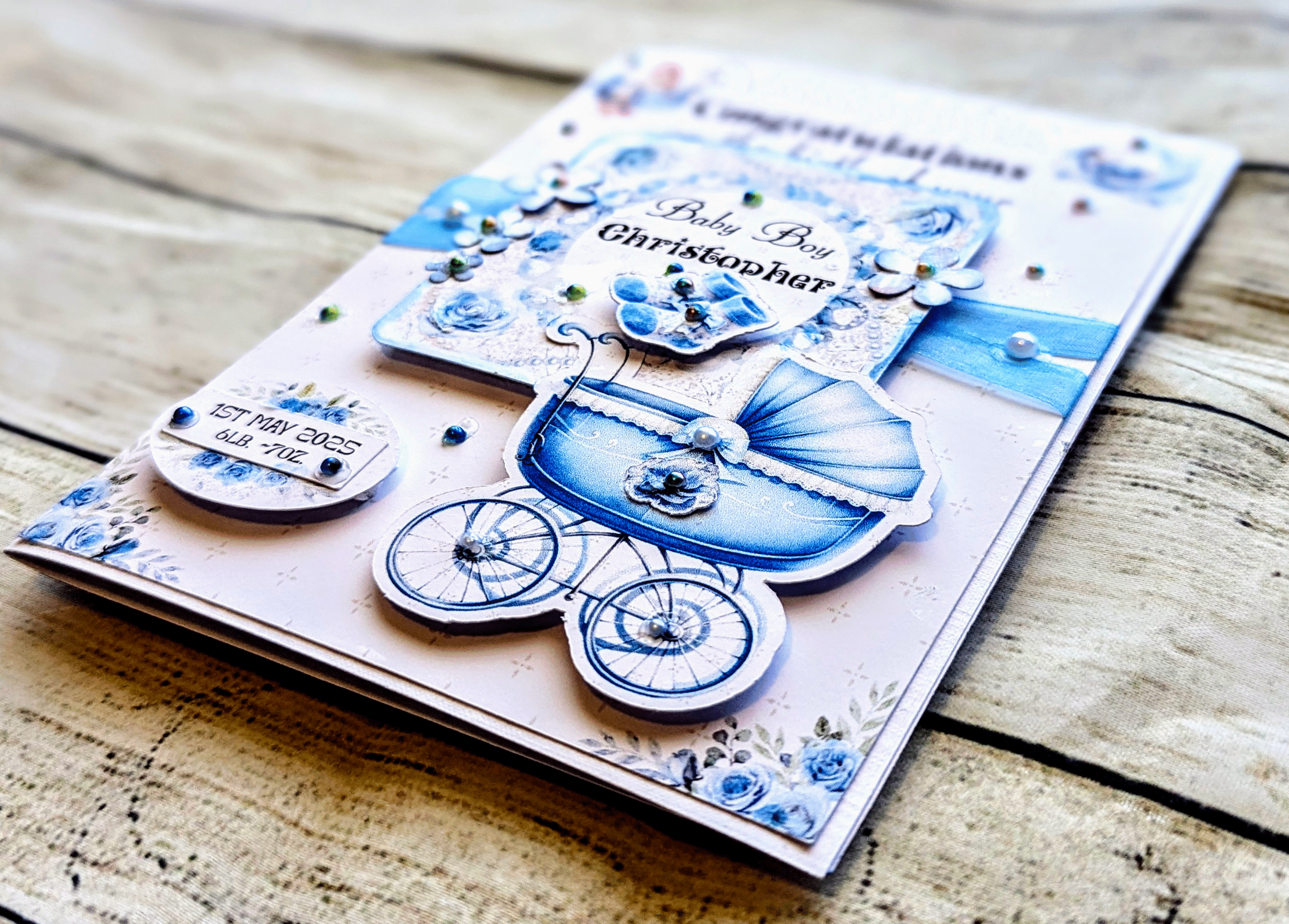 Personalised New Baby Card - Congratulations - Newborn Baby Boy Card Handmade - Image 8