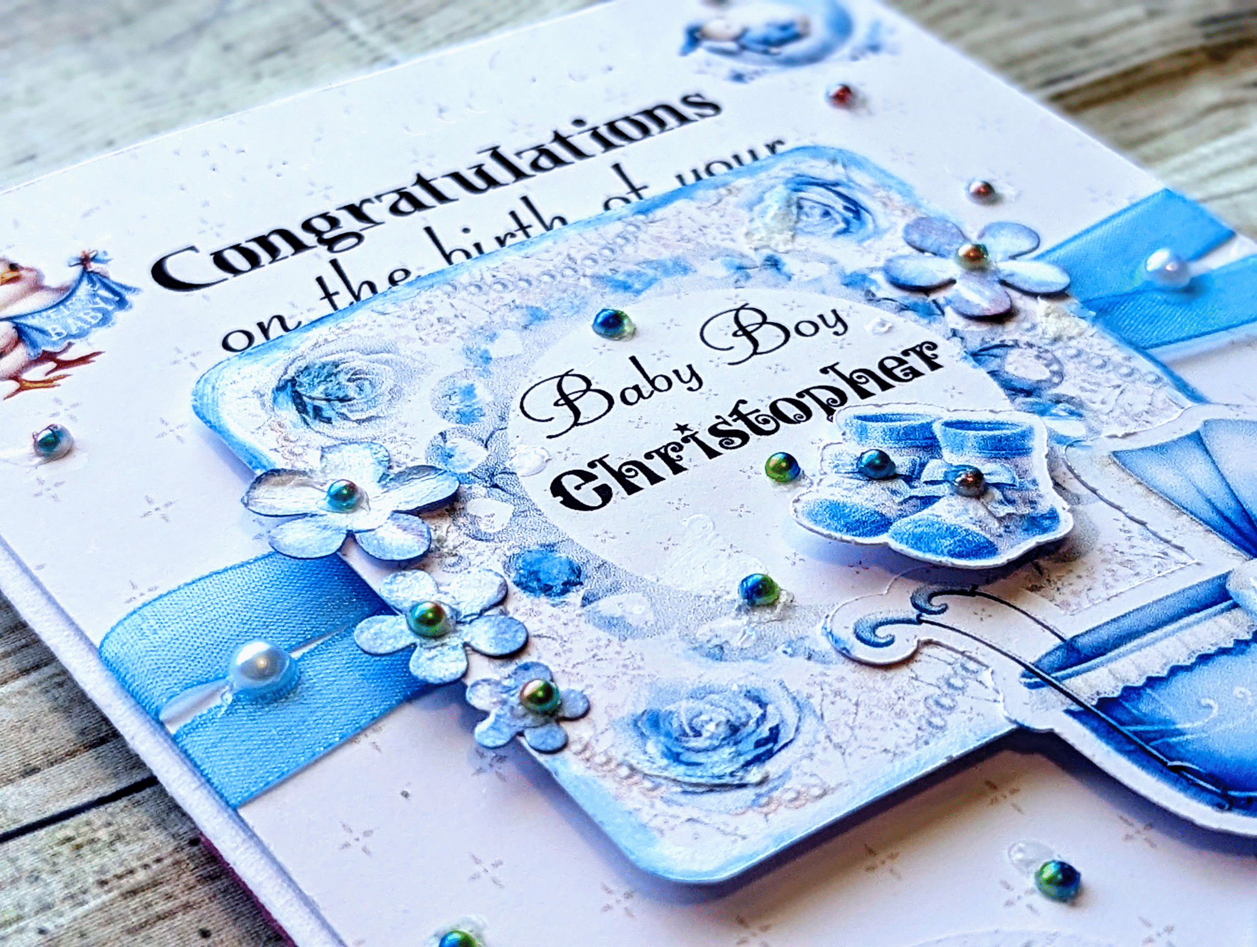 Personalised New Baby Card - Congratulations - Newborn Baby Boy Card Handmade - Image 9