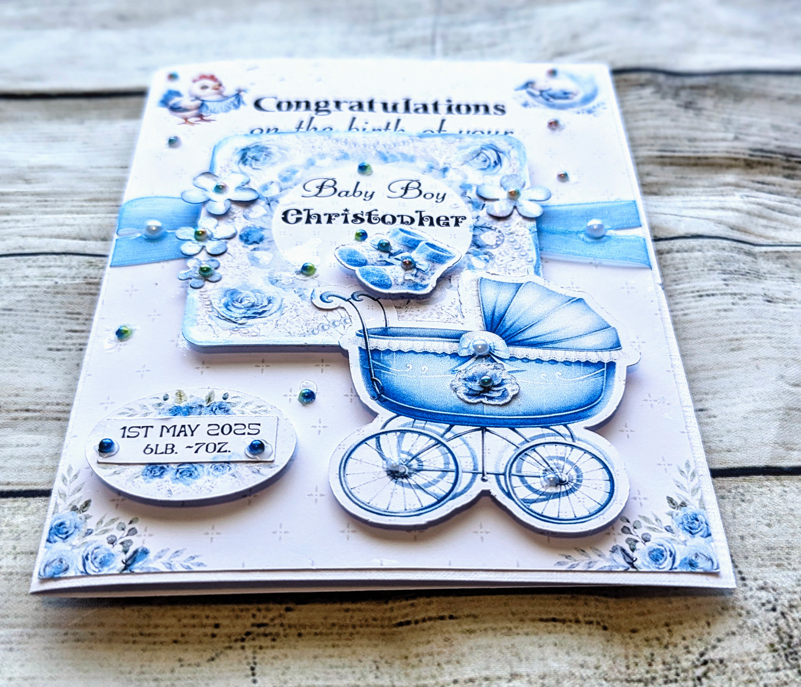 Personalised New Baby Card - Congratulations - Newborn Baby Boy Card Handmade - Image 10