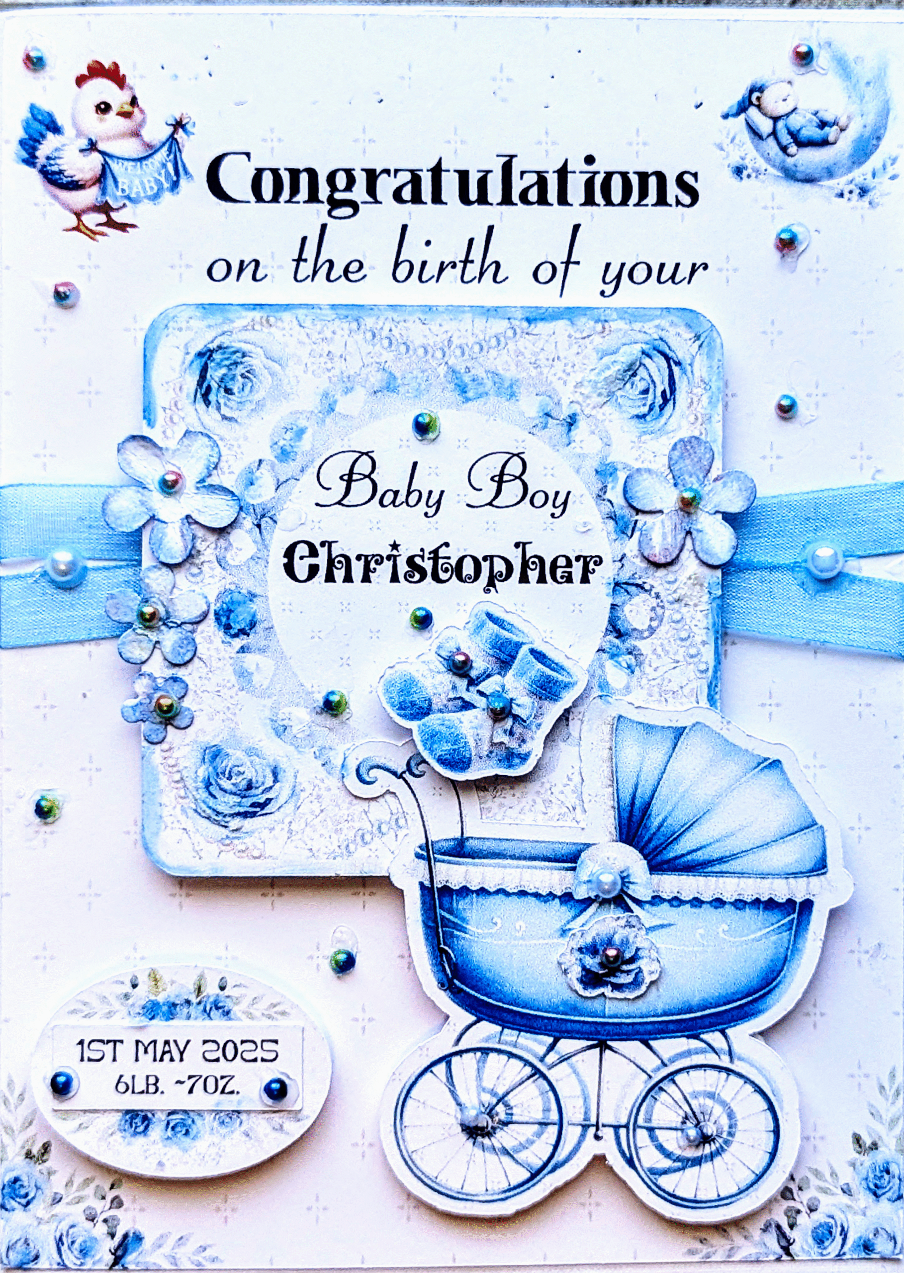 Personalised New Baby Card - Congratulations - Newborn Baby Boy Card Handmade - Image 11