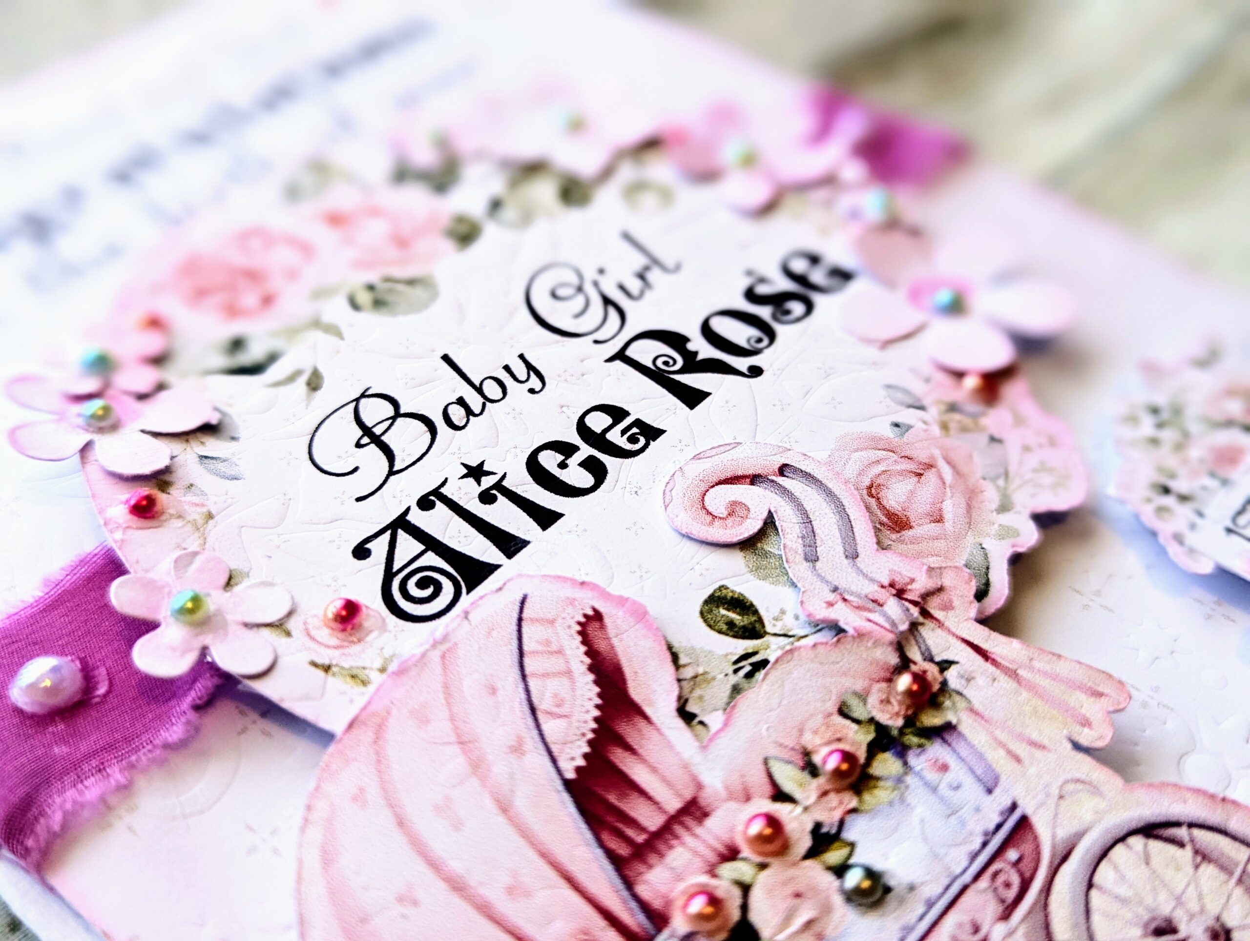 Personalised New Baby Card - Congratulations - Newborn Baby Girl Card Handmade - Image 6