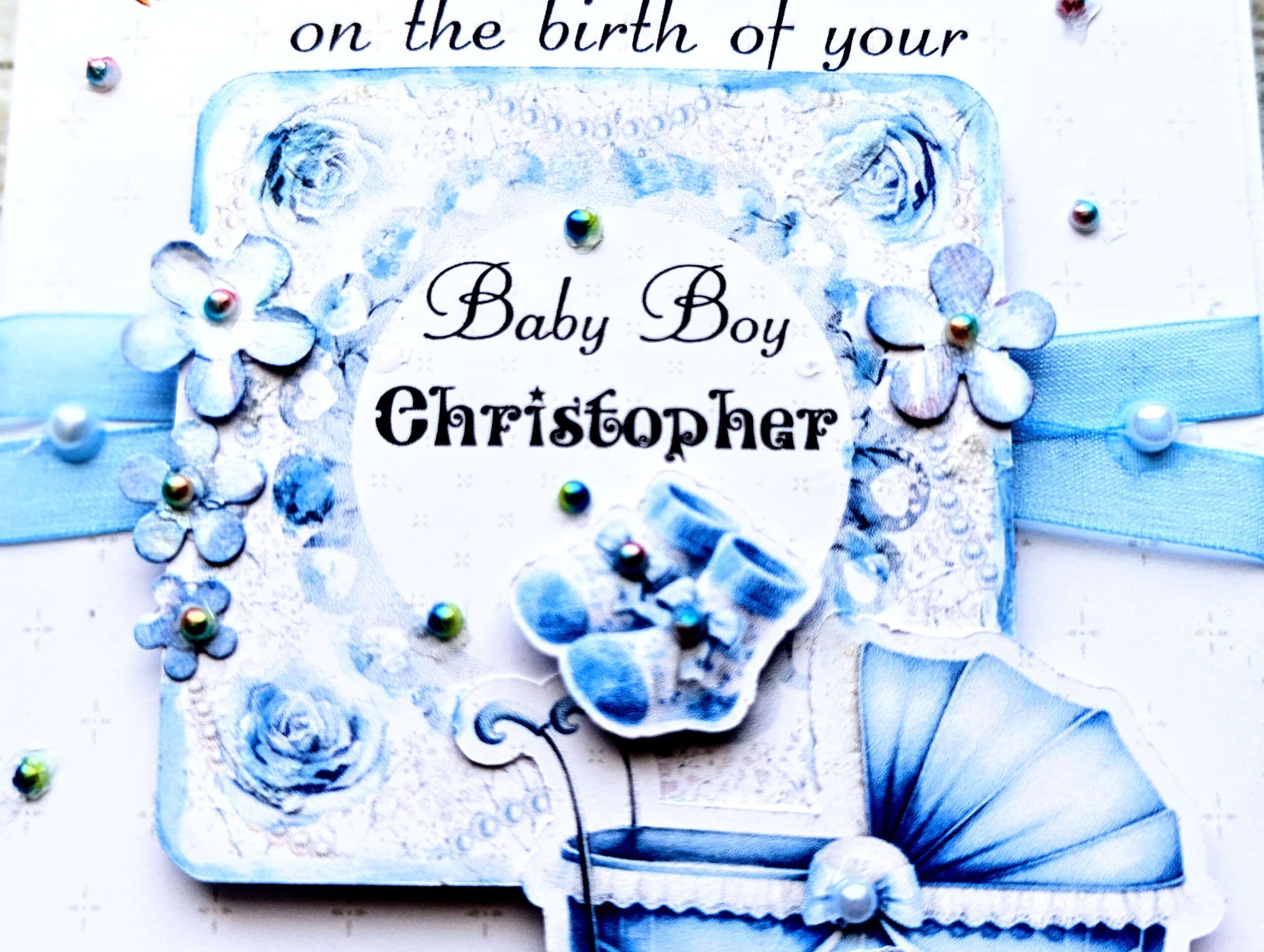 Personalised New Baby Card - Congratulations - Newborn Baby Boy Card Handmade - Image 4