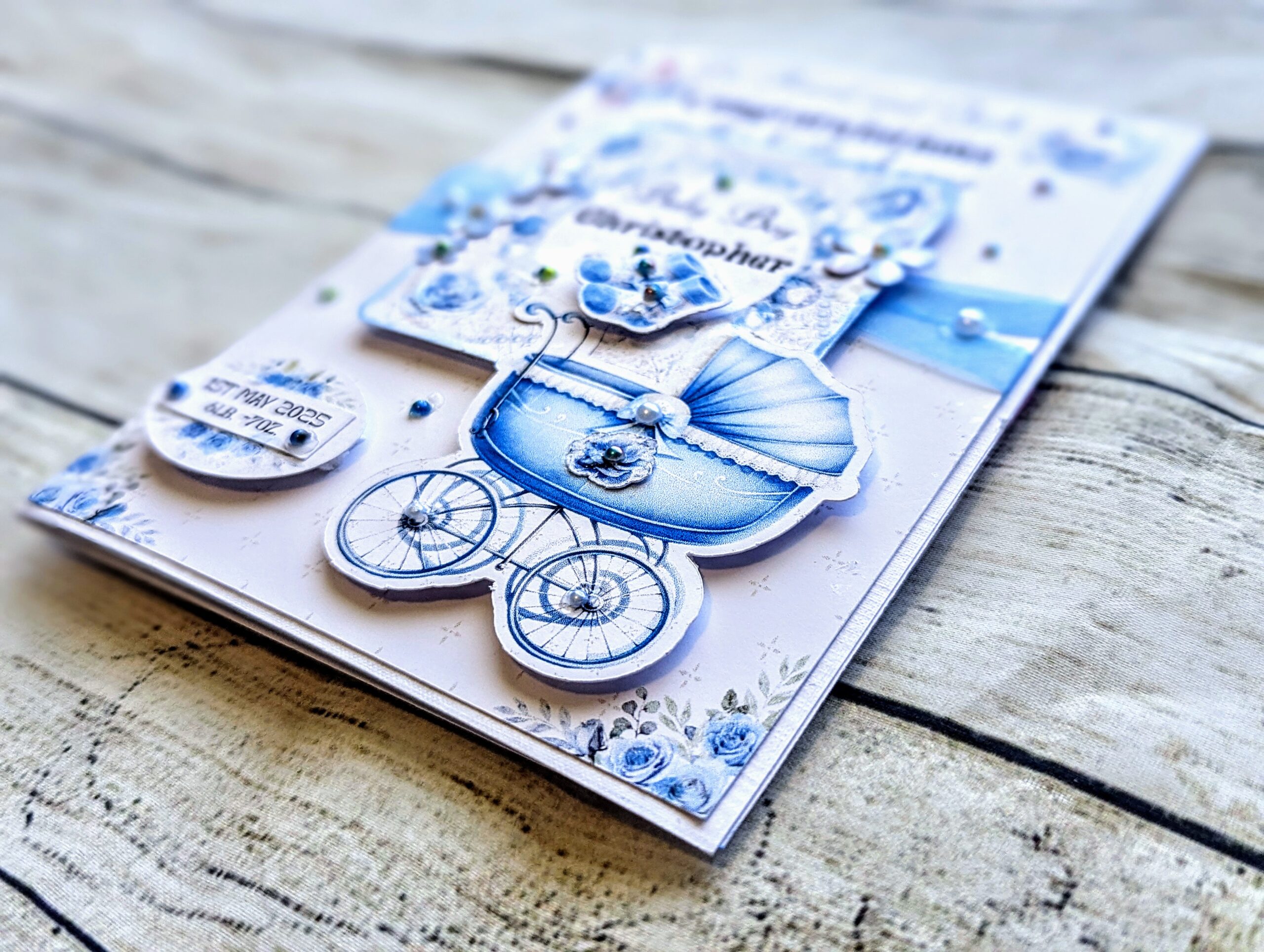 Personalised New Baby Card - Congratulations - Newborn Baby Boy Card Handmade - Image 5