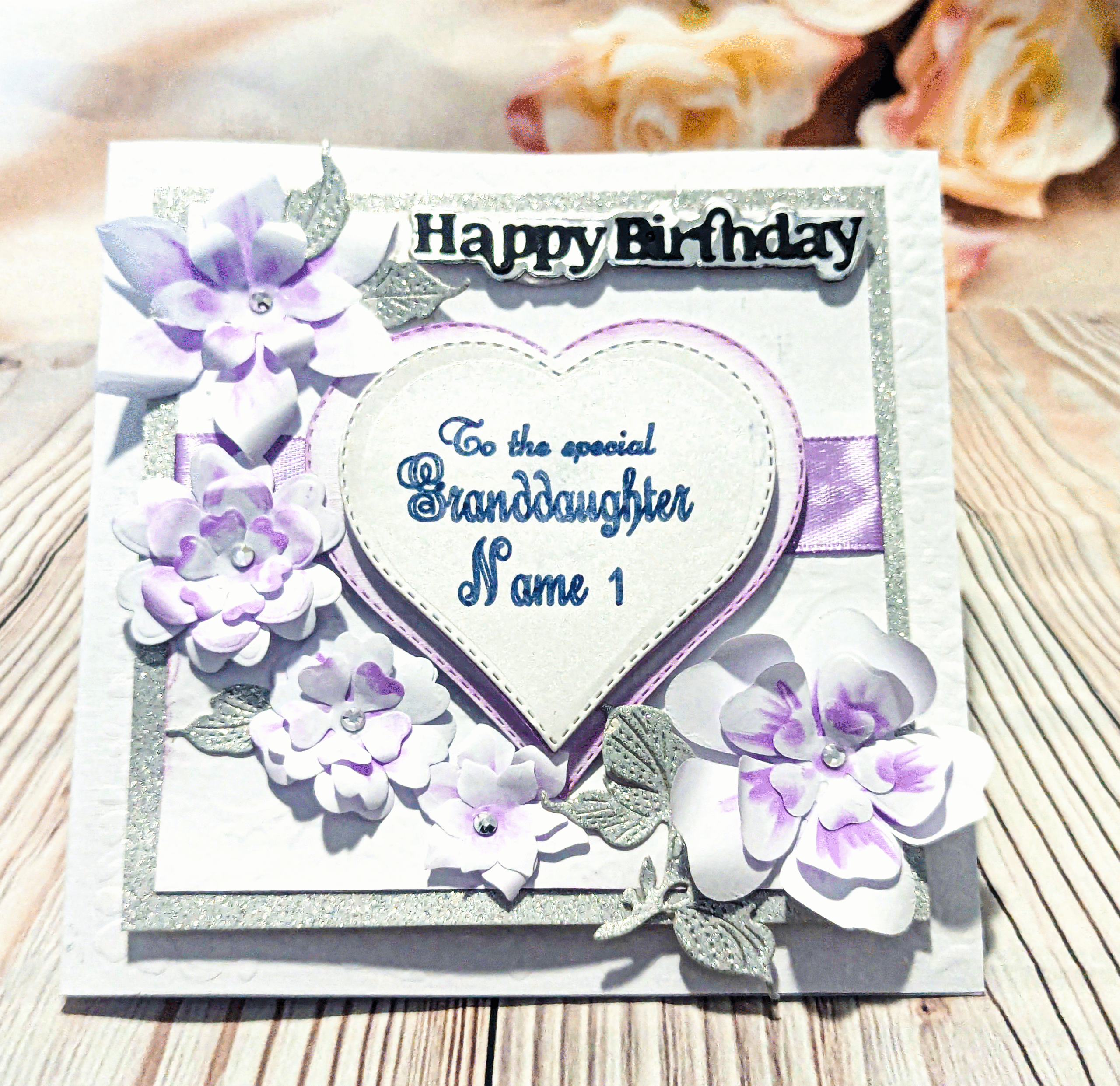 Handmade Personalised Happy Birthday Card for Special Granddaughter - Image 3