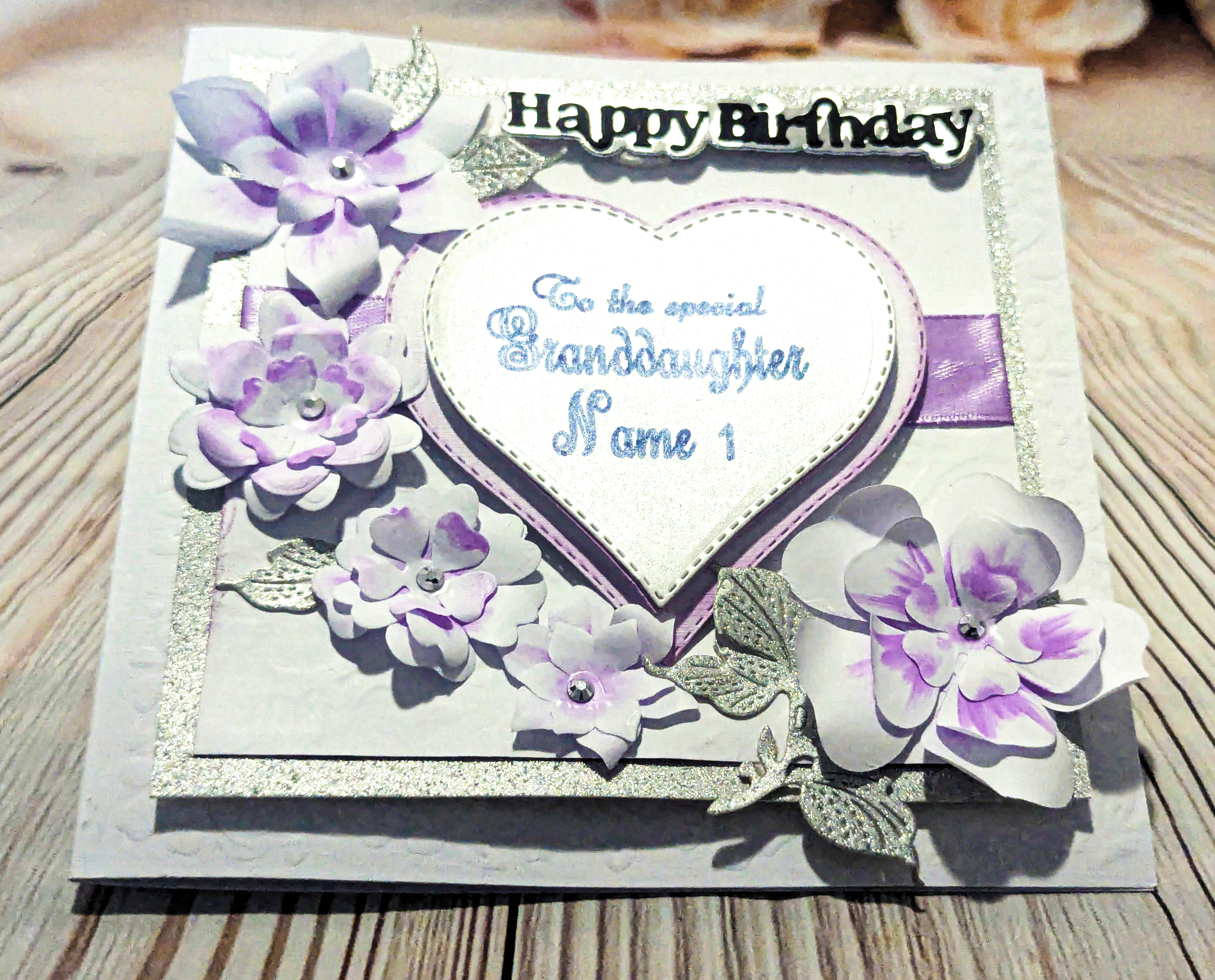 Handmade Personalised Happy Birthday Card for Special Granddaughter - Image 4