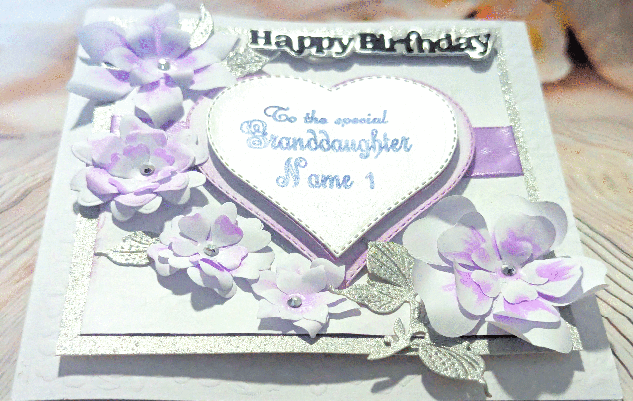 Handmade Personalised Happy Birthday Card for Special Granddaughter - Image 5