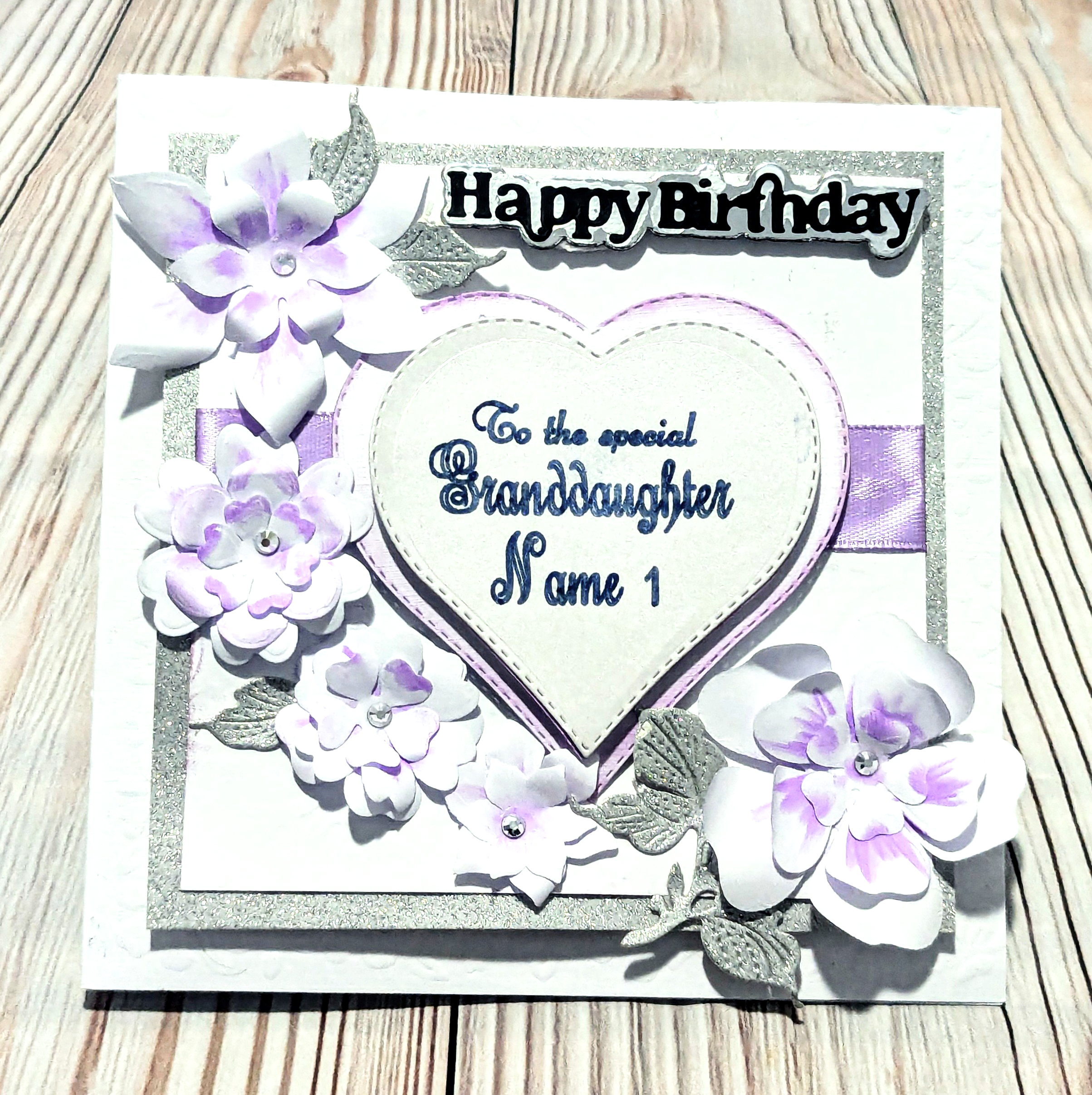 Handmade Personalised Happy Birthday Card for Special Granddaughter
