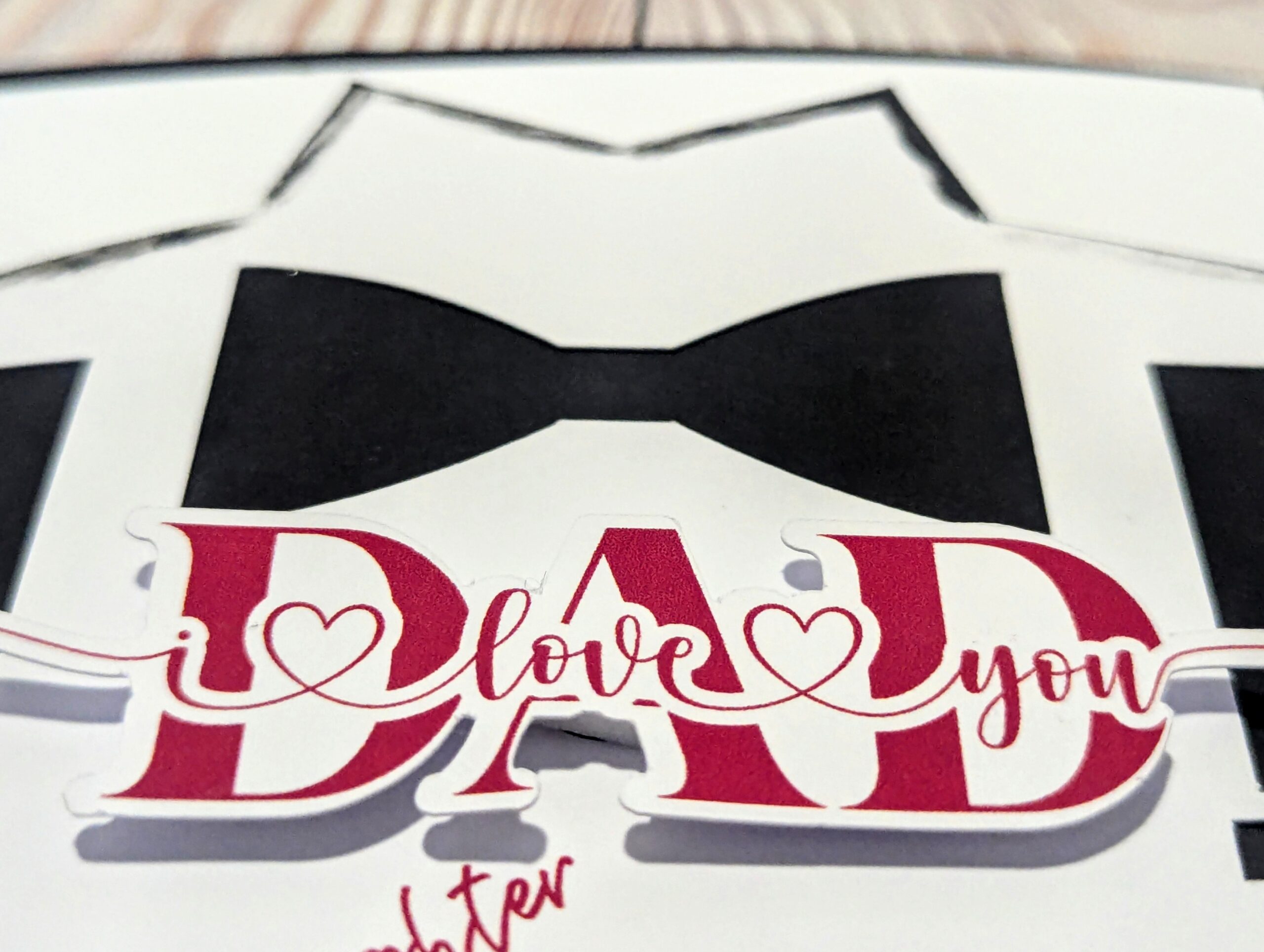 Handmade Personalised Happy Father's Day Card Tuxedo Design- From Your Daughter - Image 4