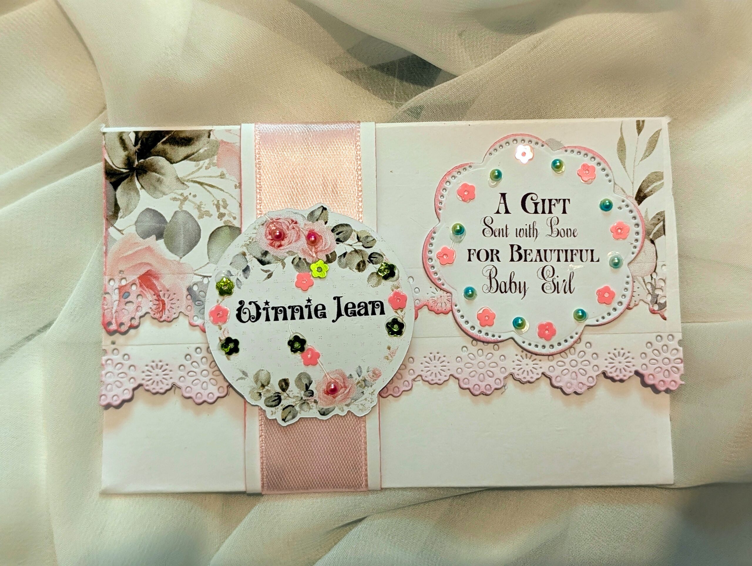 Personalised New Baby money wallet gift card cash envelope