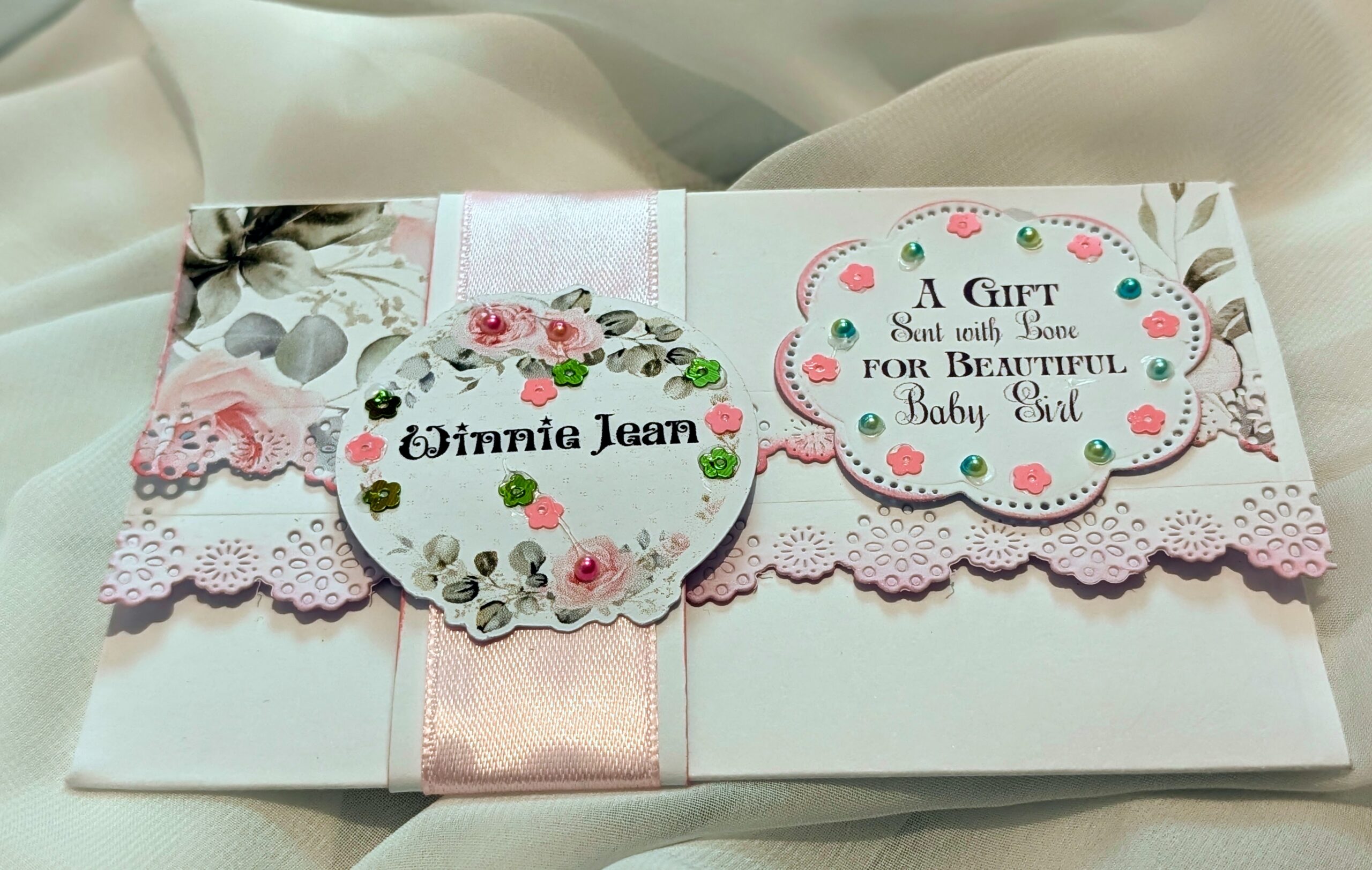 Personalized New Baby money wallet gift card cash envelope Handmade - Image 3