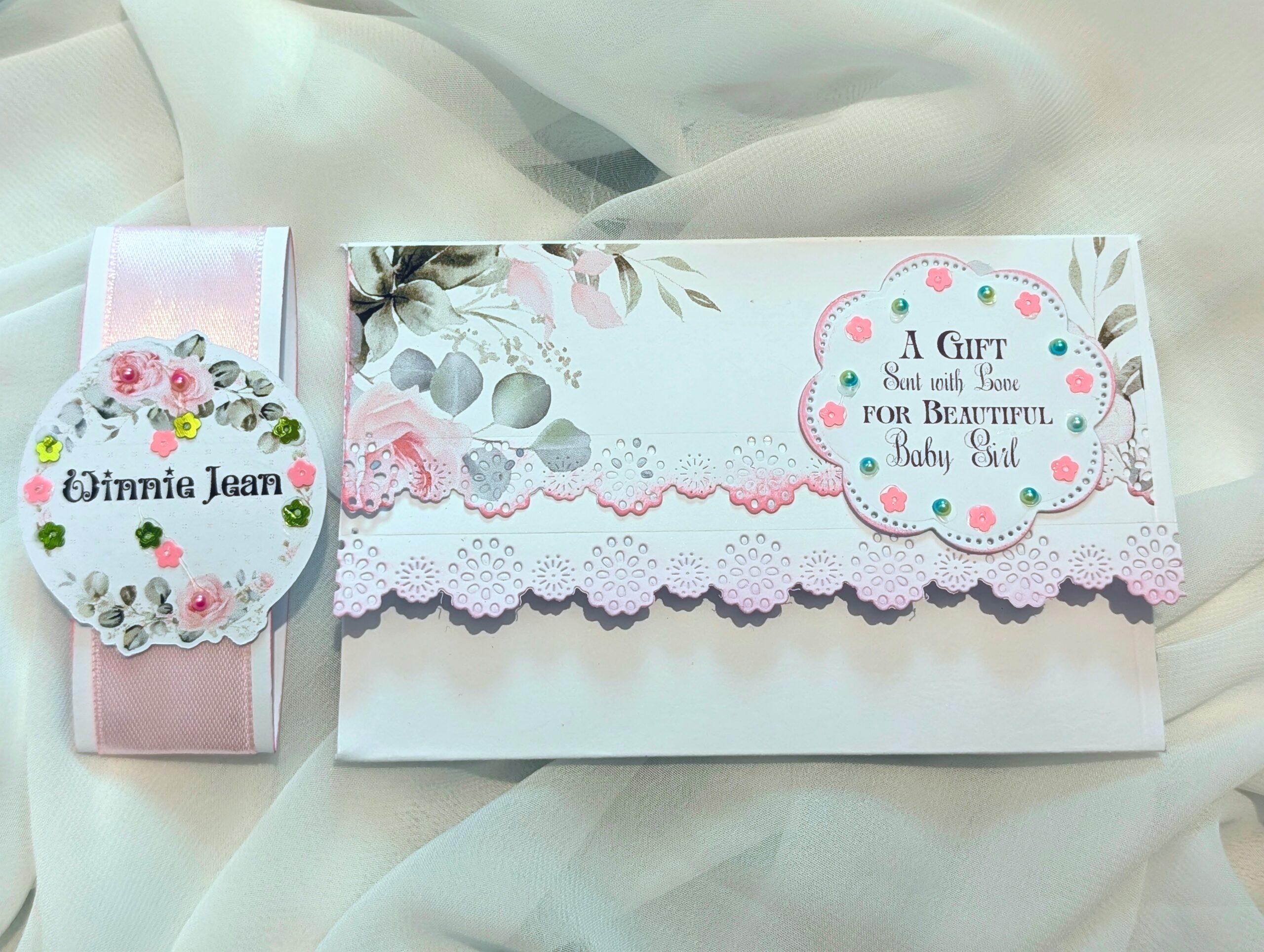 Personalized New Baby money wallet gift card cash envelope Handmade - Image 6