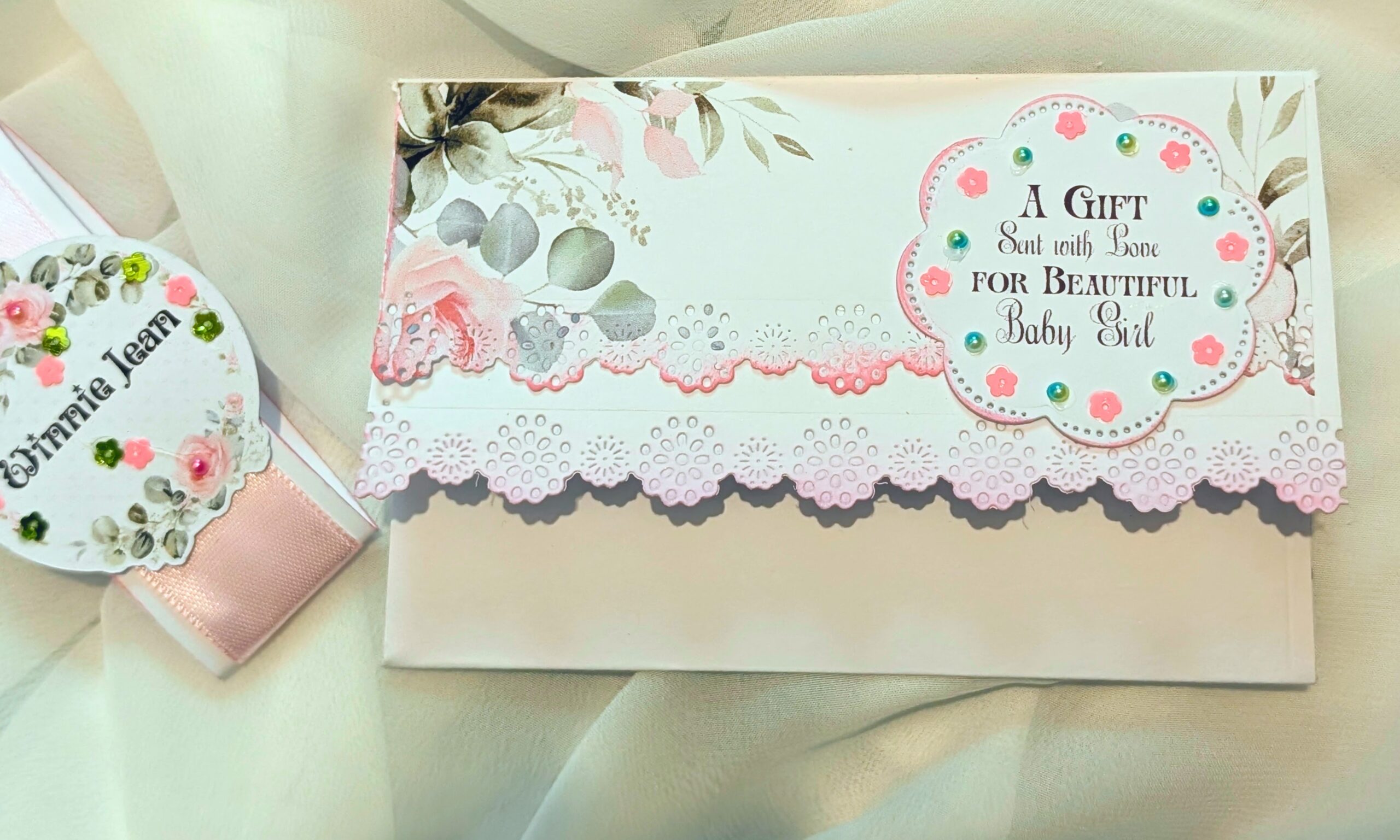 Personalized New Baby money wallet gift card cash envelope Handmade - Image 11