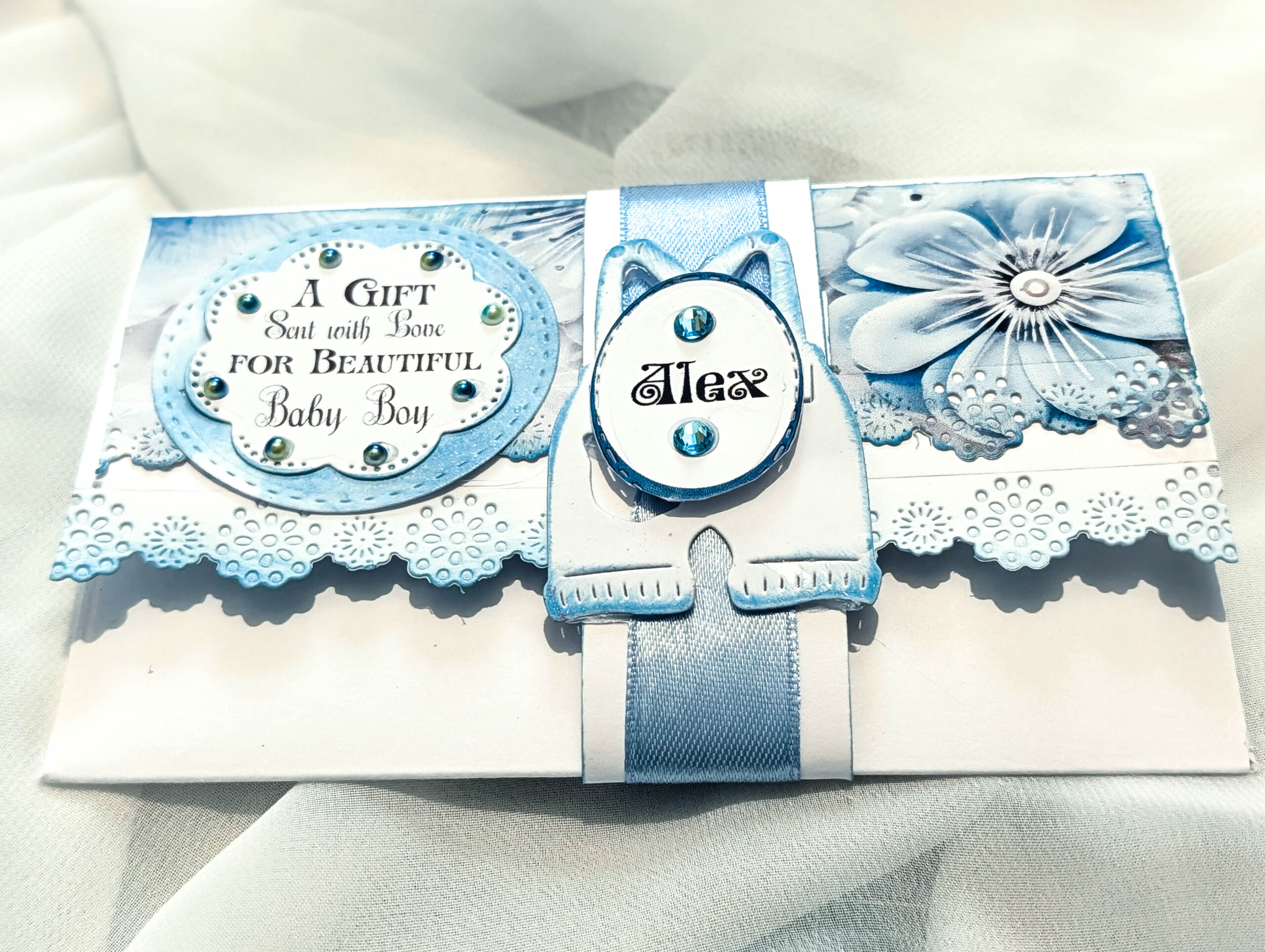 Handmade Personalised Baby Boy Money Cash Gift Envelope Walet New Baby Shower - Image 7