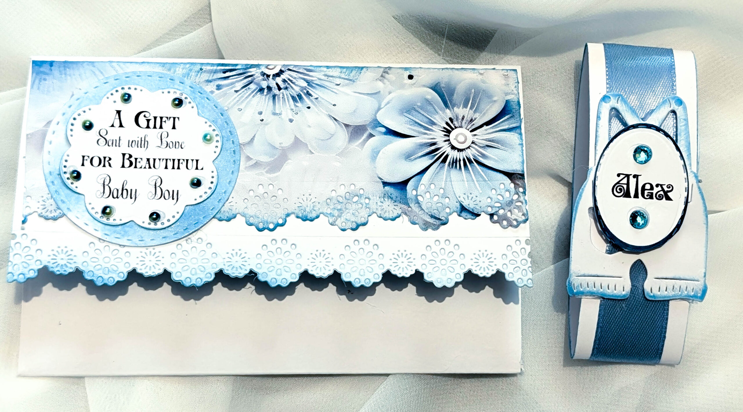 Handmade Personalised Baby Boy Money Cash Gift Envelope Walet New Baby Shower - Image 4