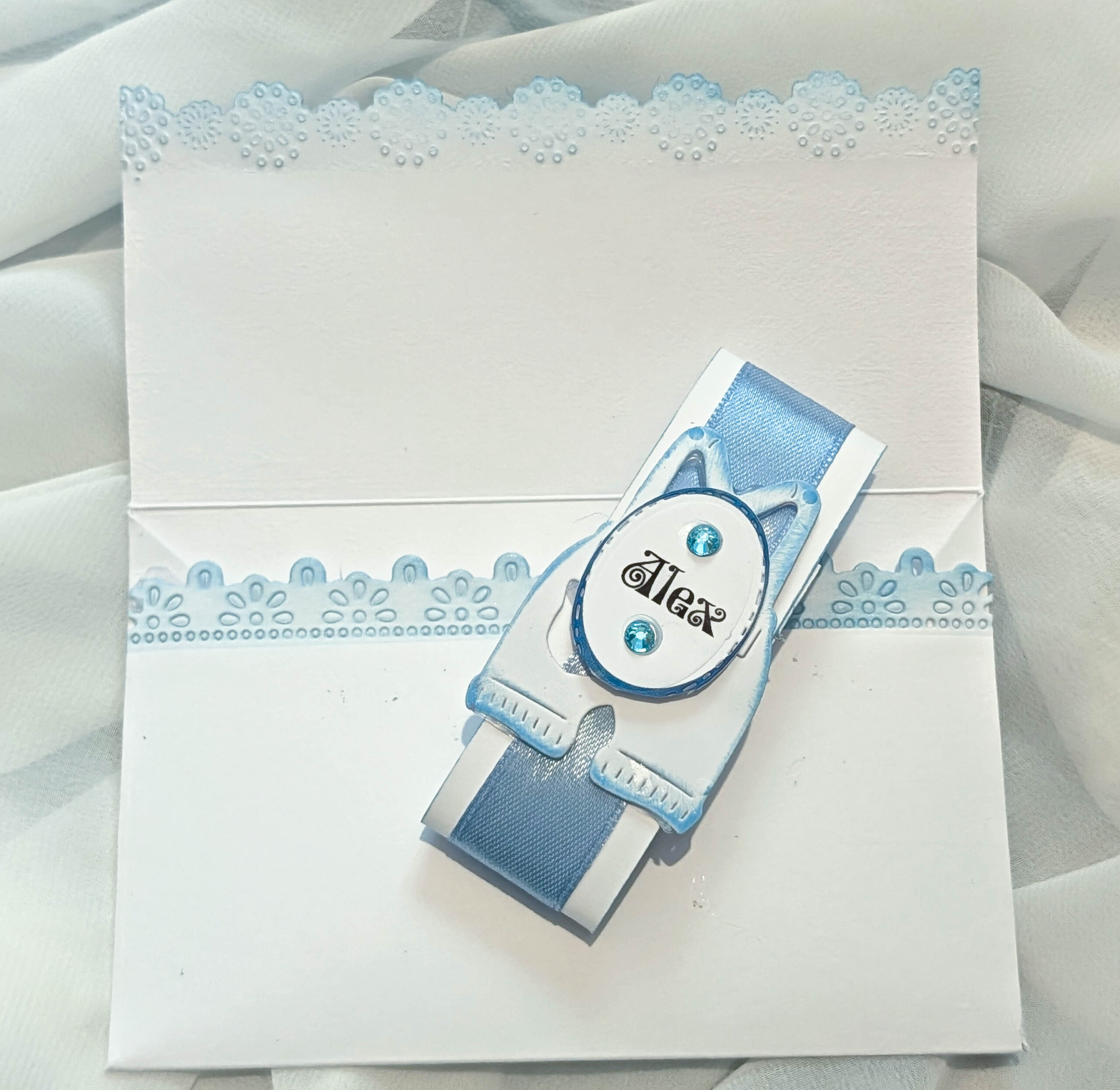 Handmade Personalised Baby Boy Money Cash Gift Envelope Walet New Baby Shower - Image 3