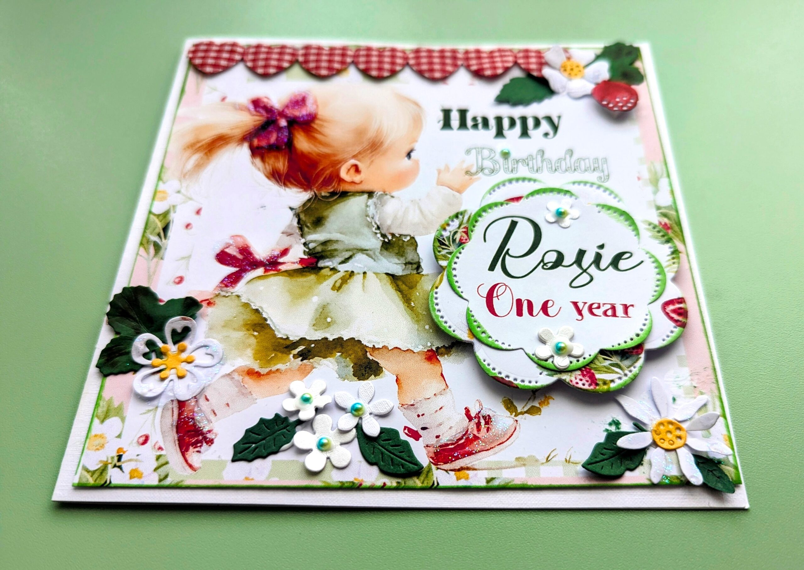 Handmade Sweet Girl Birthday Card - Any Name, Any Age, Fully Personalized - Image 9