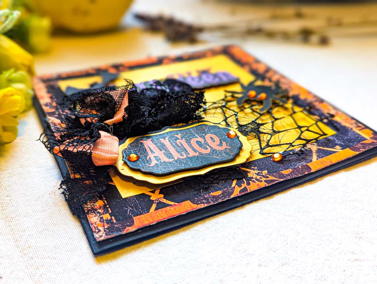 Personalized Handmade Halloween Card | Custom Name & Spooky Bat Spider Design - Image 8