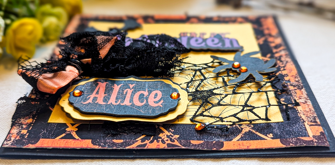 Personalized Handmade Halloween Card | Custom Name & Spooky Bat Spider Design - Image 9