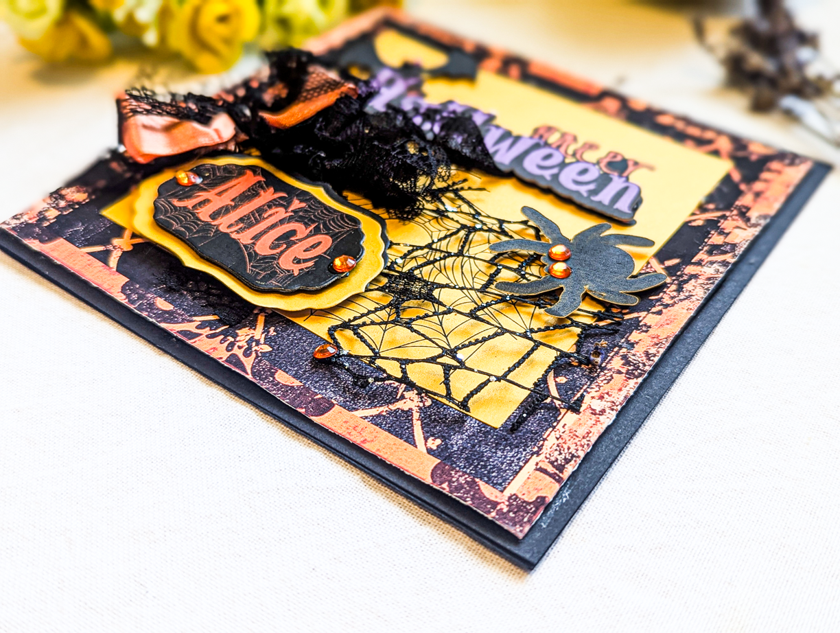 Personalized Handmade Halloween Card | Custom Name & Spooky Bat Spider Design - Image 10
