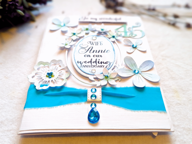 Handmade Personalised 45th Sapphire Wedding Anniversary Card, Wife ...