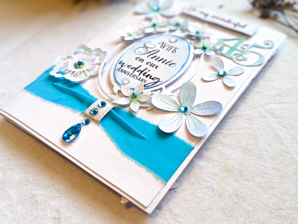 Handmade Personalised 45th Sapphire Wedding Anniversary Card, Wife ...
