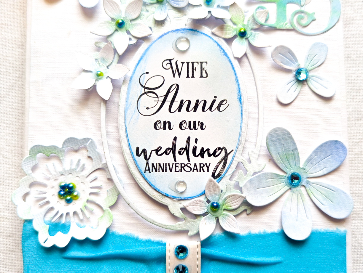 Handmade Personalised 45th Sapphire Wedding Anniversary Card, Wife, Husband, Couples, Parents - Image 5